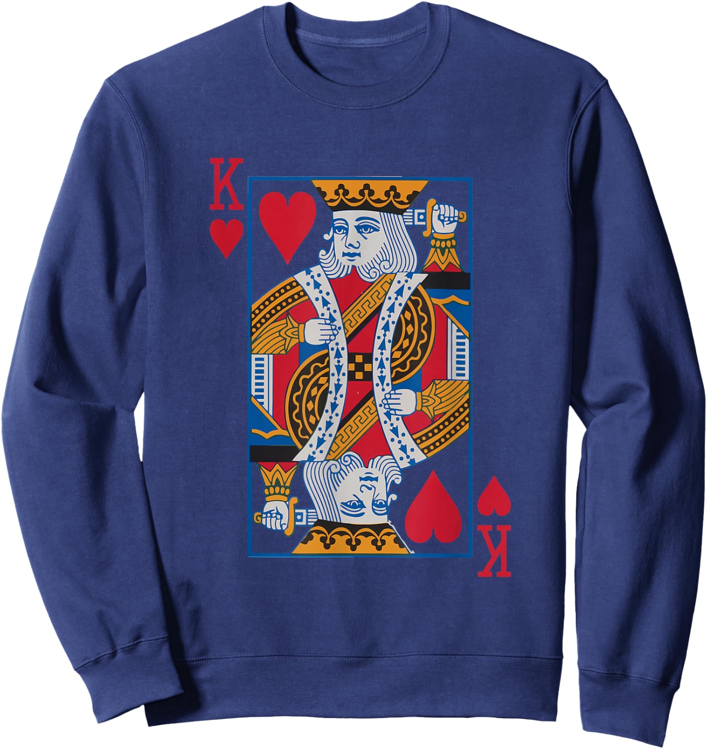 King Hearts Card - Casino Gambler and Card Game Fans Sweatshirt - Sweatshirt | Navy