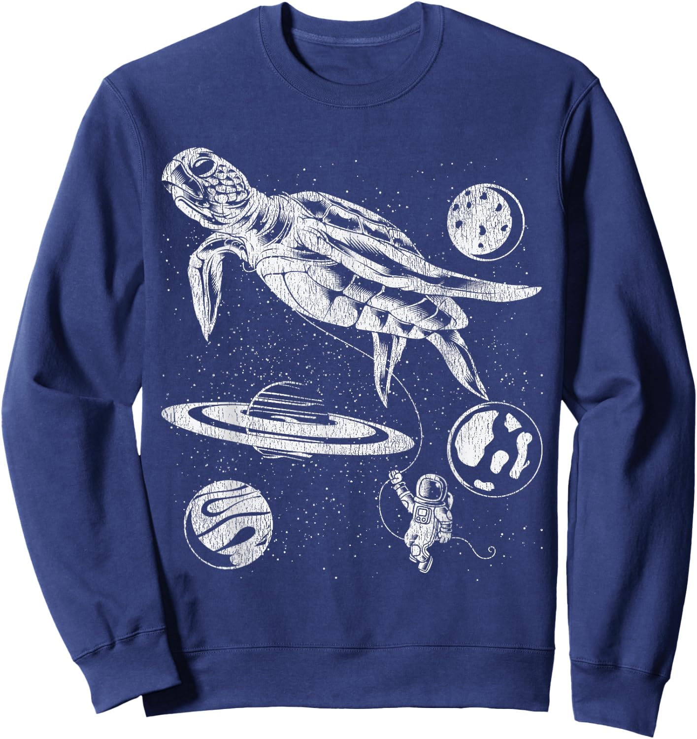 Space Turtle Space Universe Planets Astronaut Sweatshirt - Sweatshirt | Navy