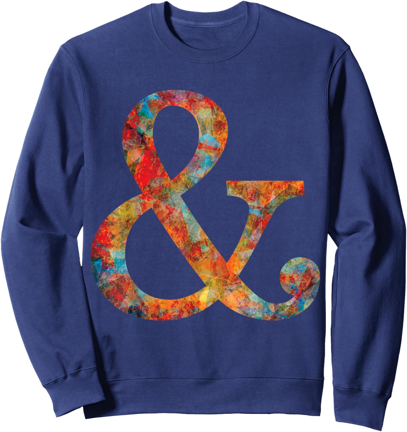 Ampersand Shirt Mosaic for Artistic Typography Geeks Sweatshirt - Sweatshirt | Navy