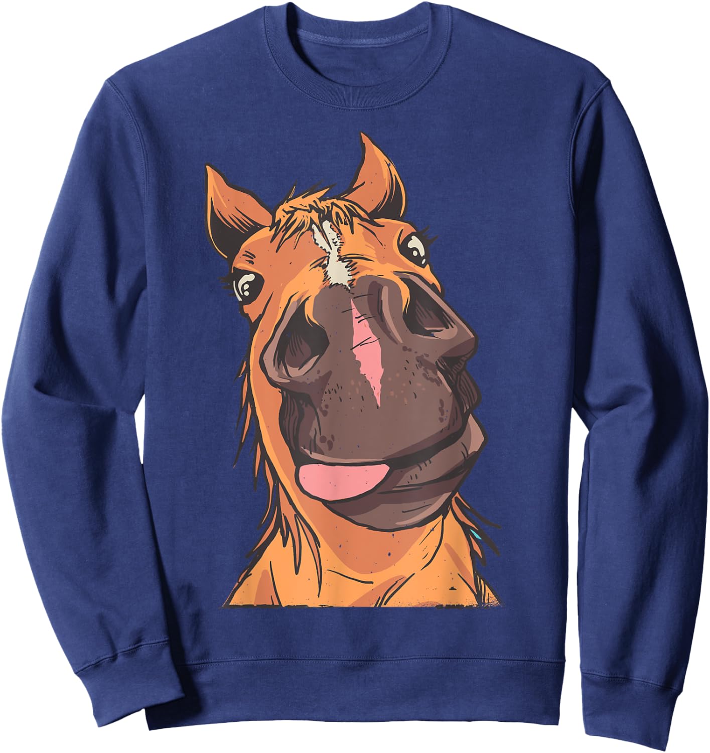 Horse Gifts Funny Horse Riding - -Adult, Black, Short Sleeve, Classic Fit, Small Sweatshirt - Sweatshirt | Navy