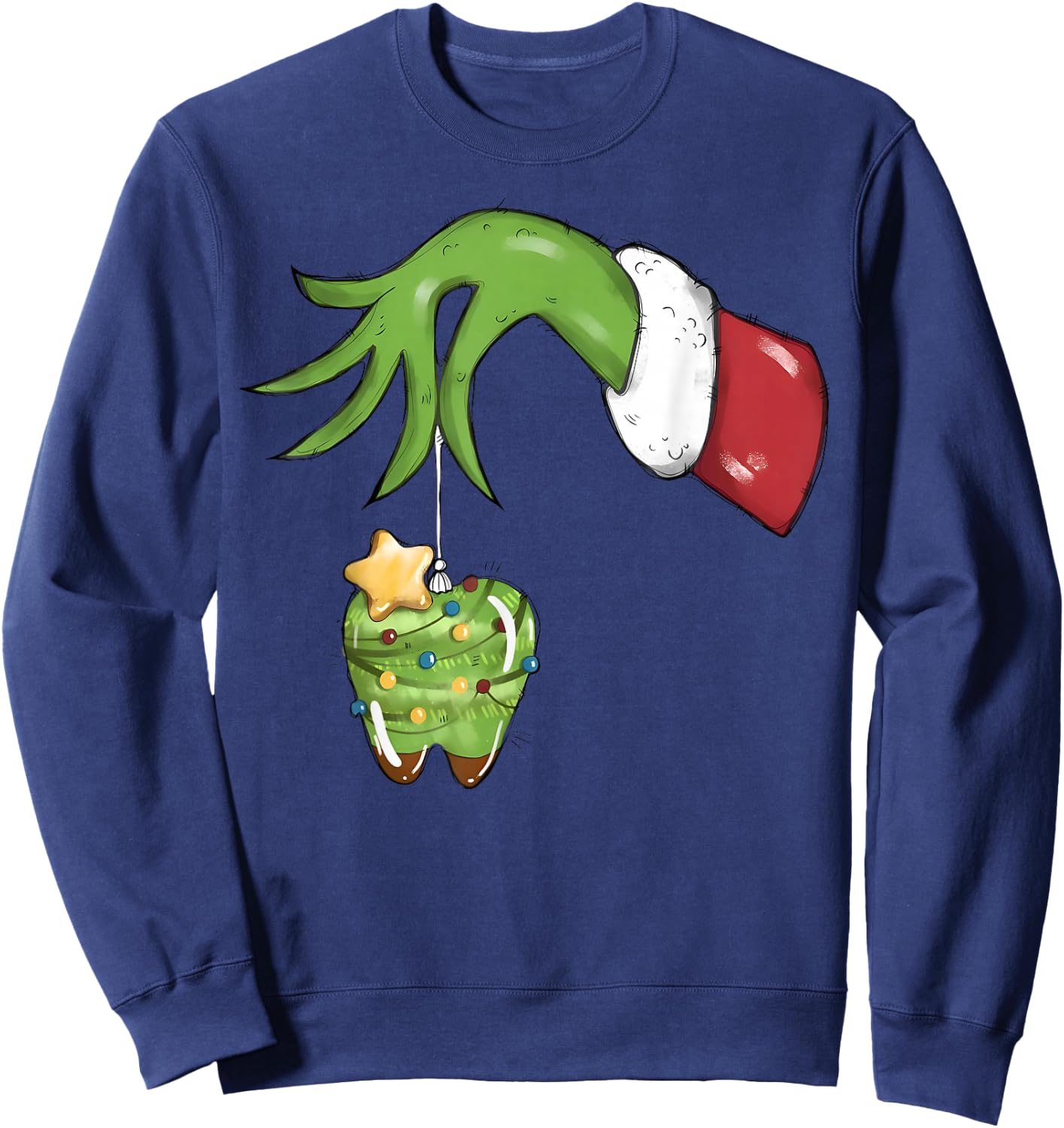 Christmas Teeth Dentist Xmas Reindeer Santa Squad Pajamas Sweatshirt - Sweatshirt | Navy