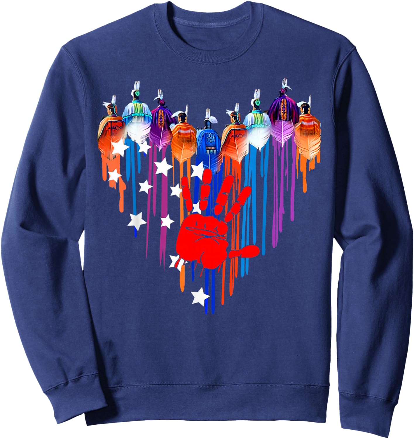 Native Americans Heart Strong Resilent No More Stolen Sister Sweatshirt - Sweatshirt | Navy