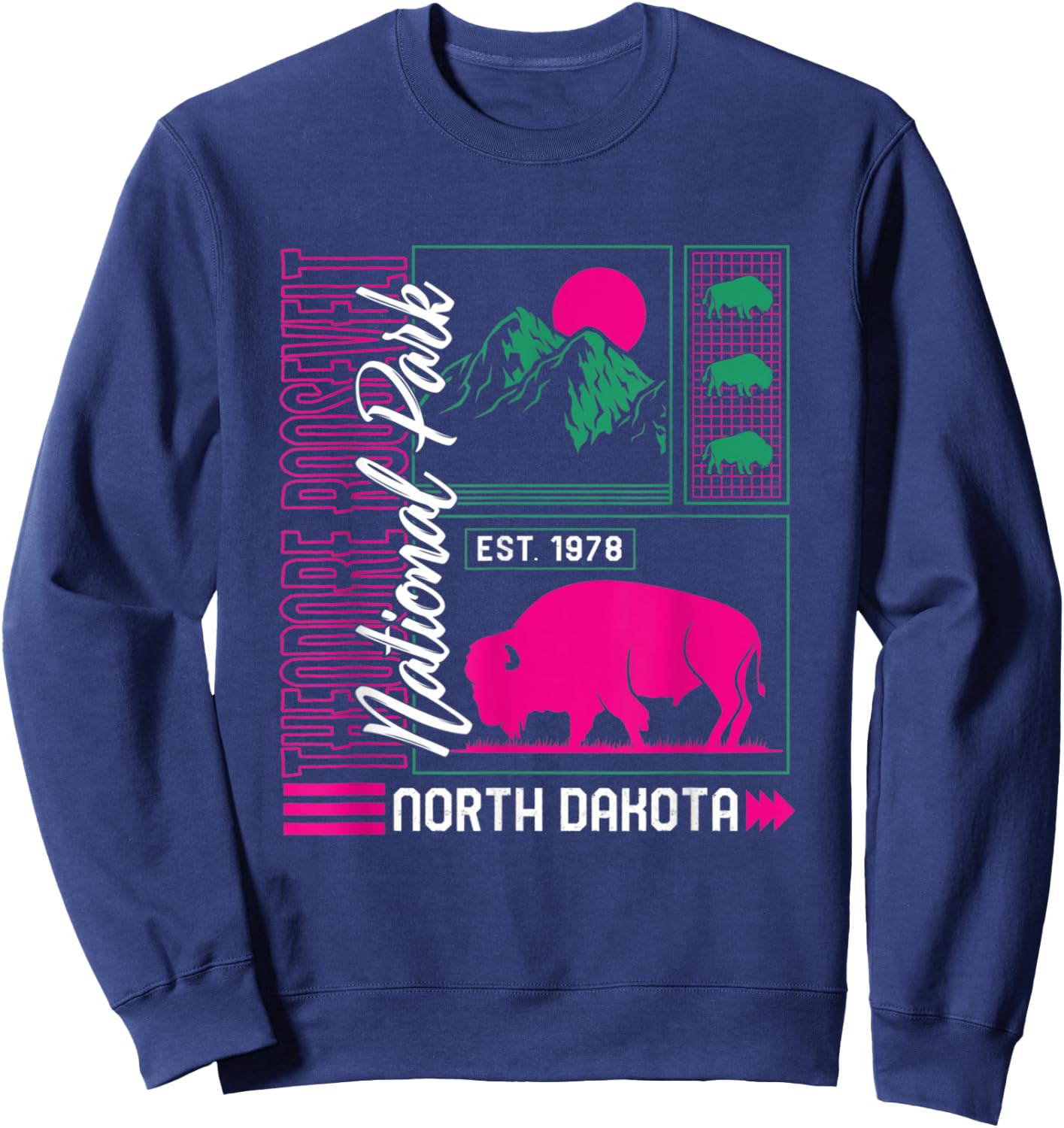 Theodore Roosevelt National Park North Dakota Hiker Souvenir Sweatshirt - Sweatshirt | Navy