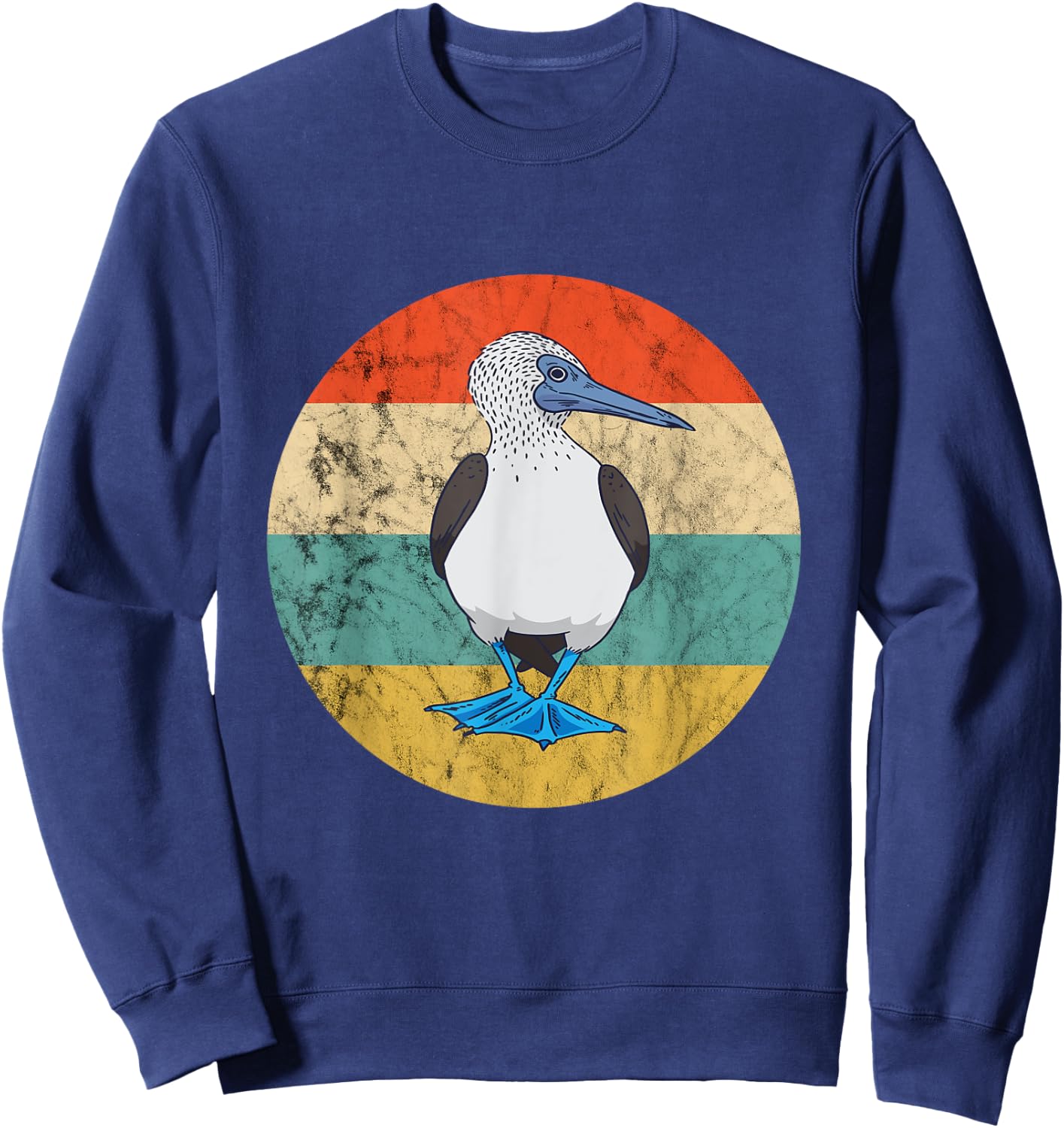 Blue Footed Boobies Retro Vintage Sunset Tropical Sea Bird Sweatshirt - Sweatshirt | Navy