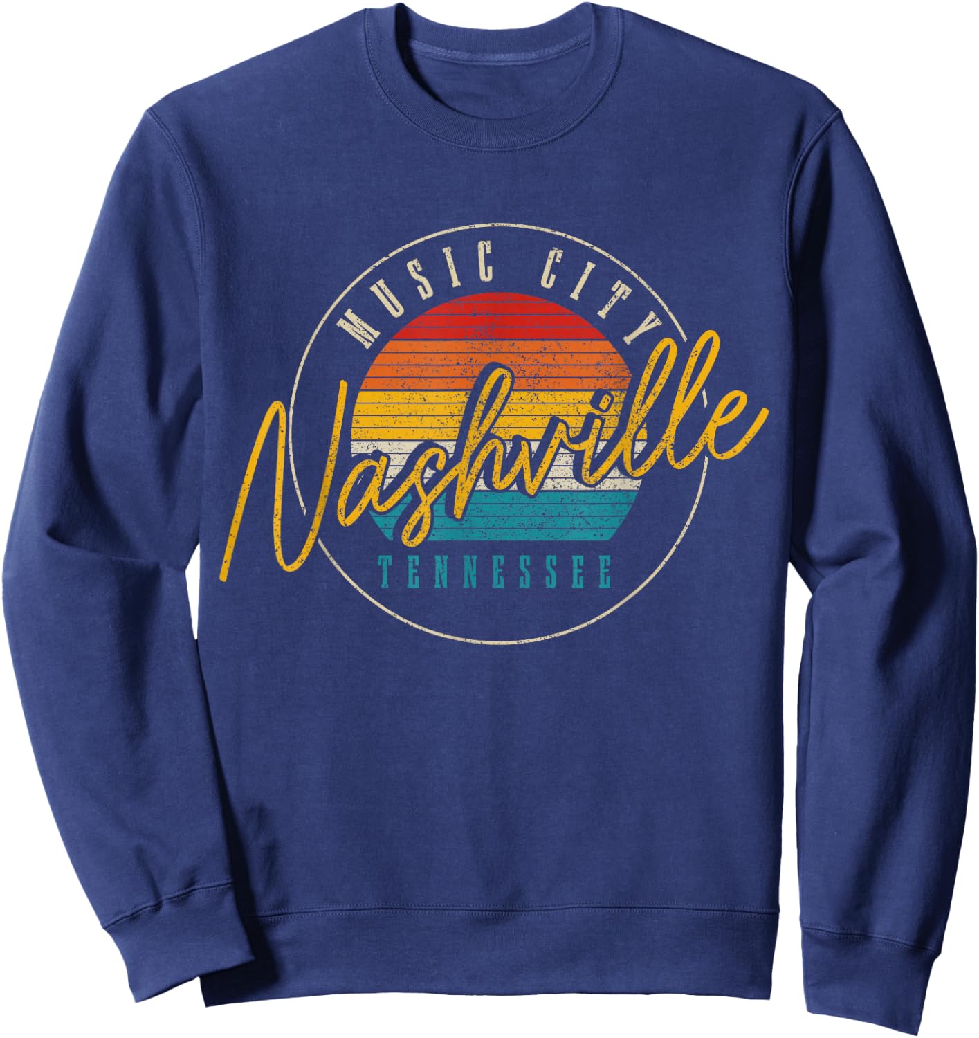 Nashville Tennessee Country Music City Gift Vintage Sweatshirt - Sweatshirt | Navy