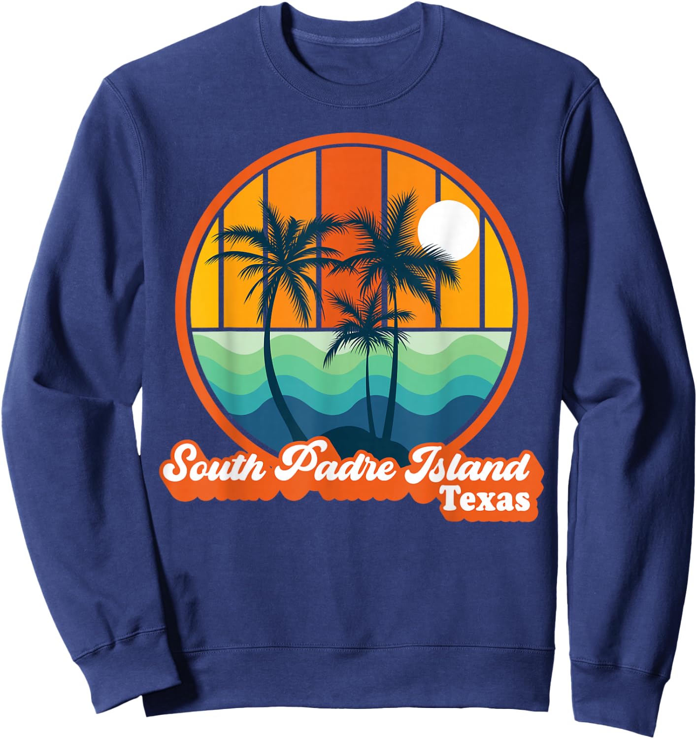 Vintage South Padre Island Texas Summer 90s Beach Souvenirs Sweatshirt - Sweatshirt | Navy
