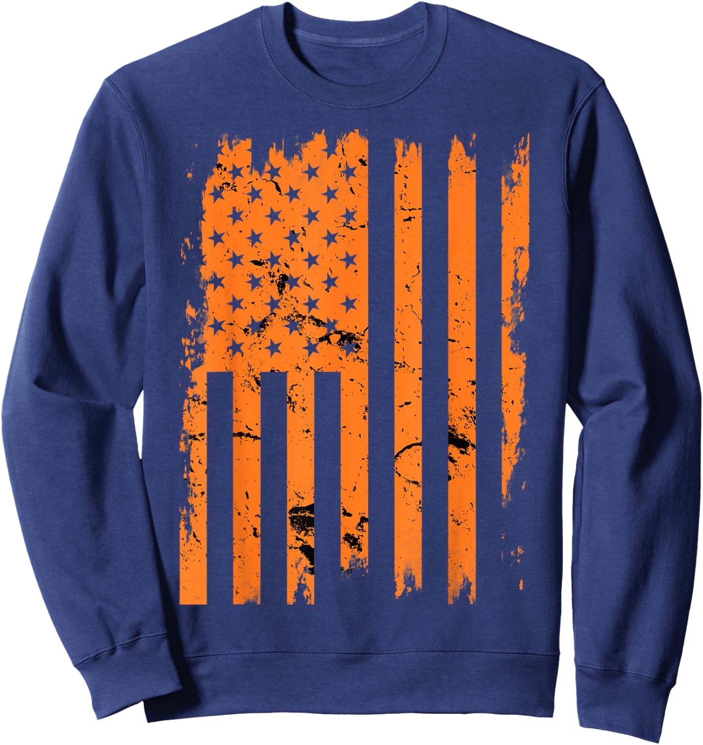 United States Flag Vintage Halloween Sweatshirt - Sweatshirt | Navy