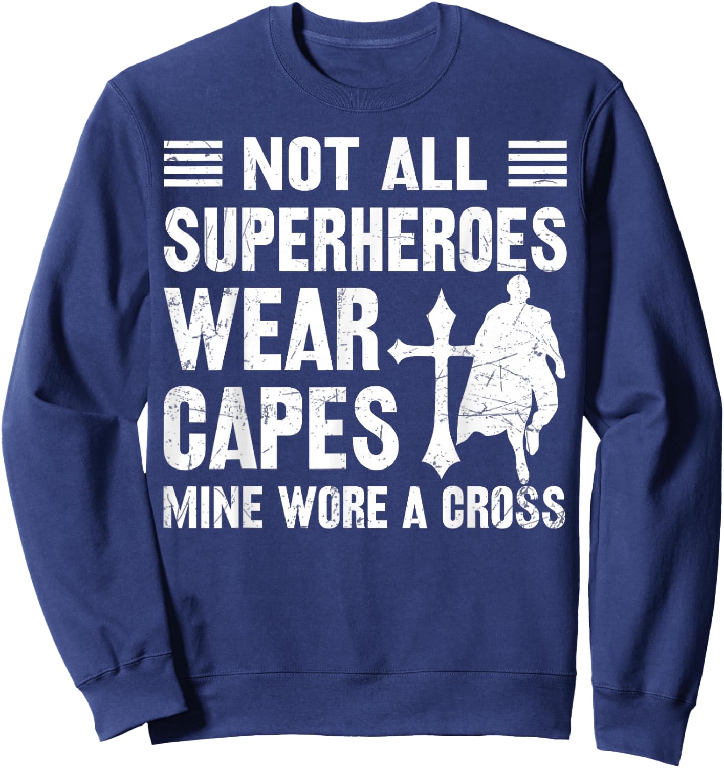 Jesus is My Superhero Christian Kids Cute Powerful Love God Sweatshirt - Sweatshirt | Navy