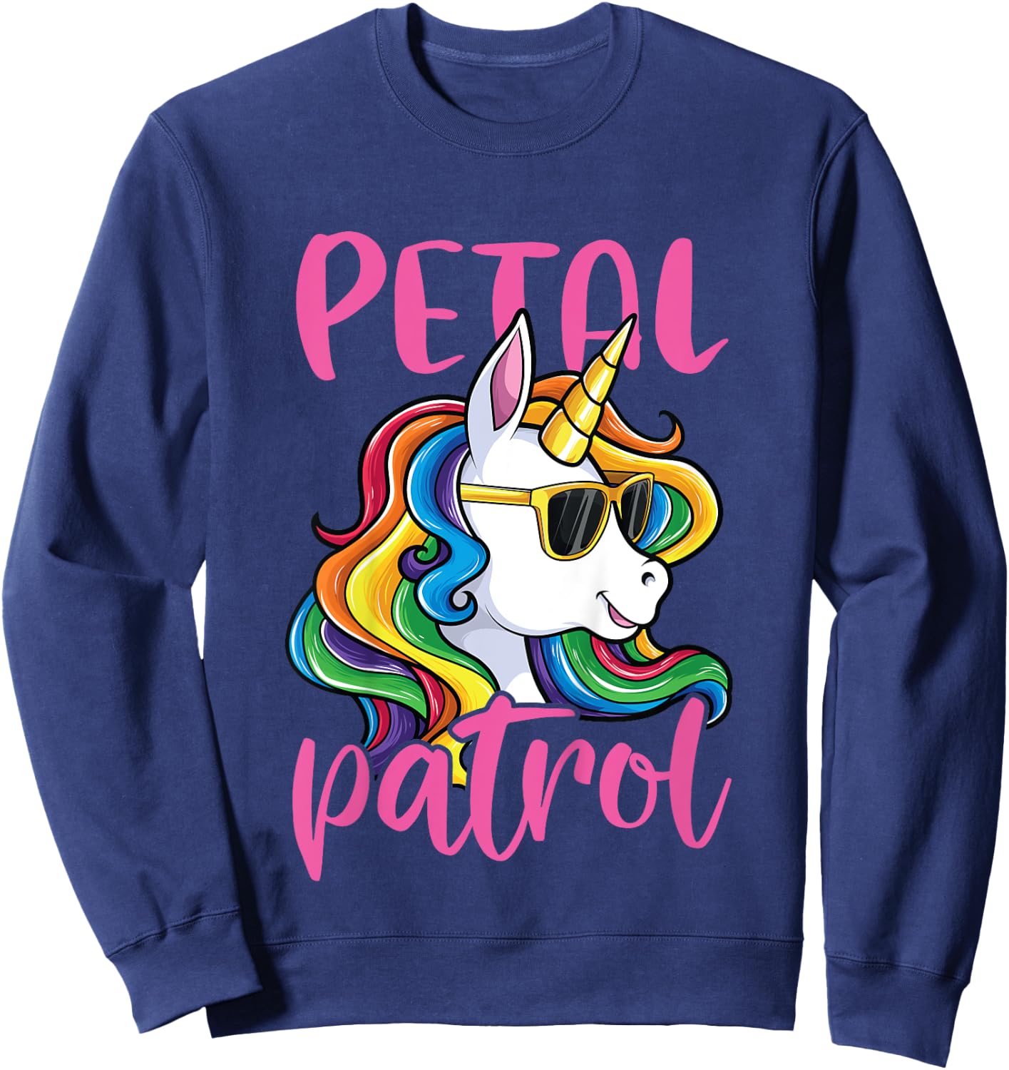 Flower Girl Shirt Wedding Unicorn Petal Patrol Sweatshirt - Sweatshirt | Navy