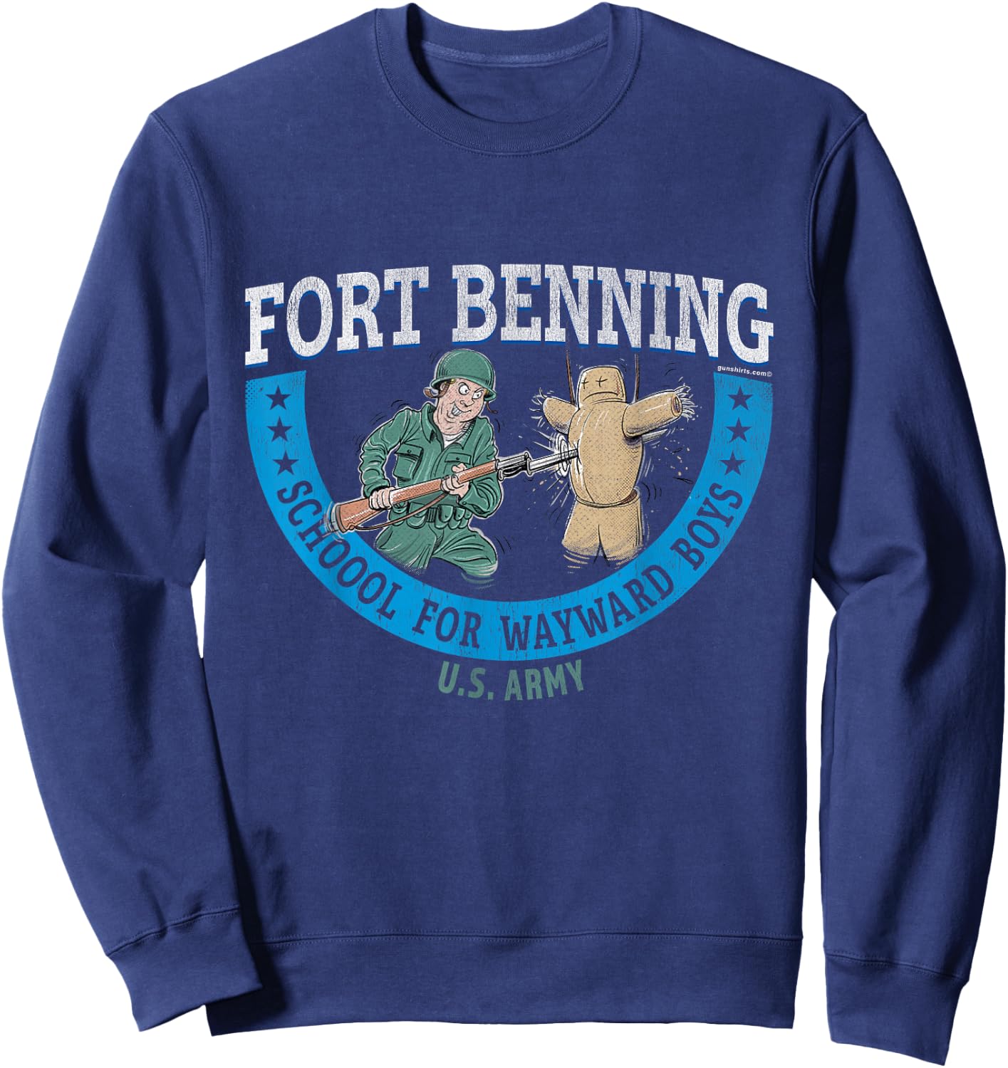 Fort Benning - School for Wayward Boys, Retro look Sweatshirt - Sweatshirt | Navy