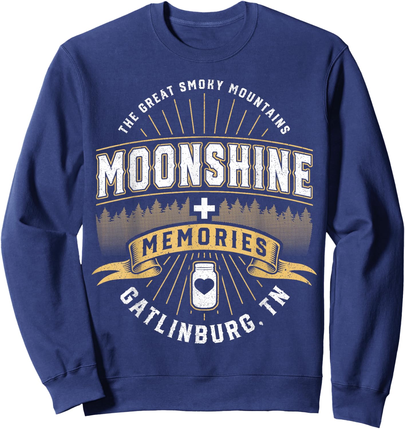 Moonshine and Memories Gatlinburg Tennessee Smoky Mountains Sweatshirt - Sweatshirt | Navy