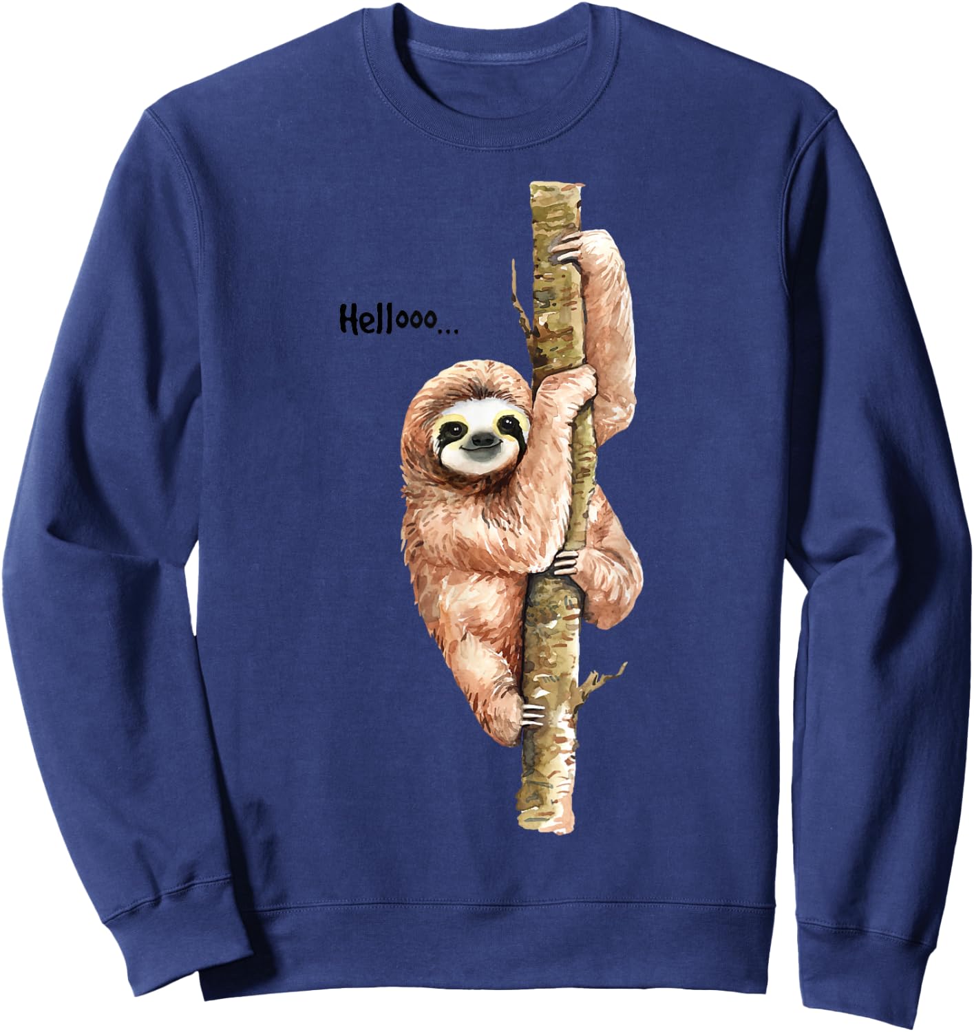 Sloth Hello Watercolor Sweatshirt - Sweatshirt | Navy