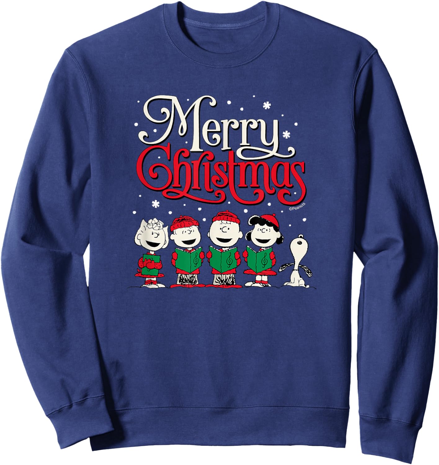 Peanuts - Snoopy Charlie Linus Sally Merry Christmas Choir Sweatshirt - Sweatshirt | Navy