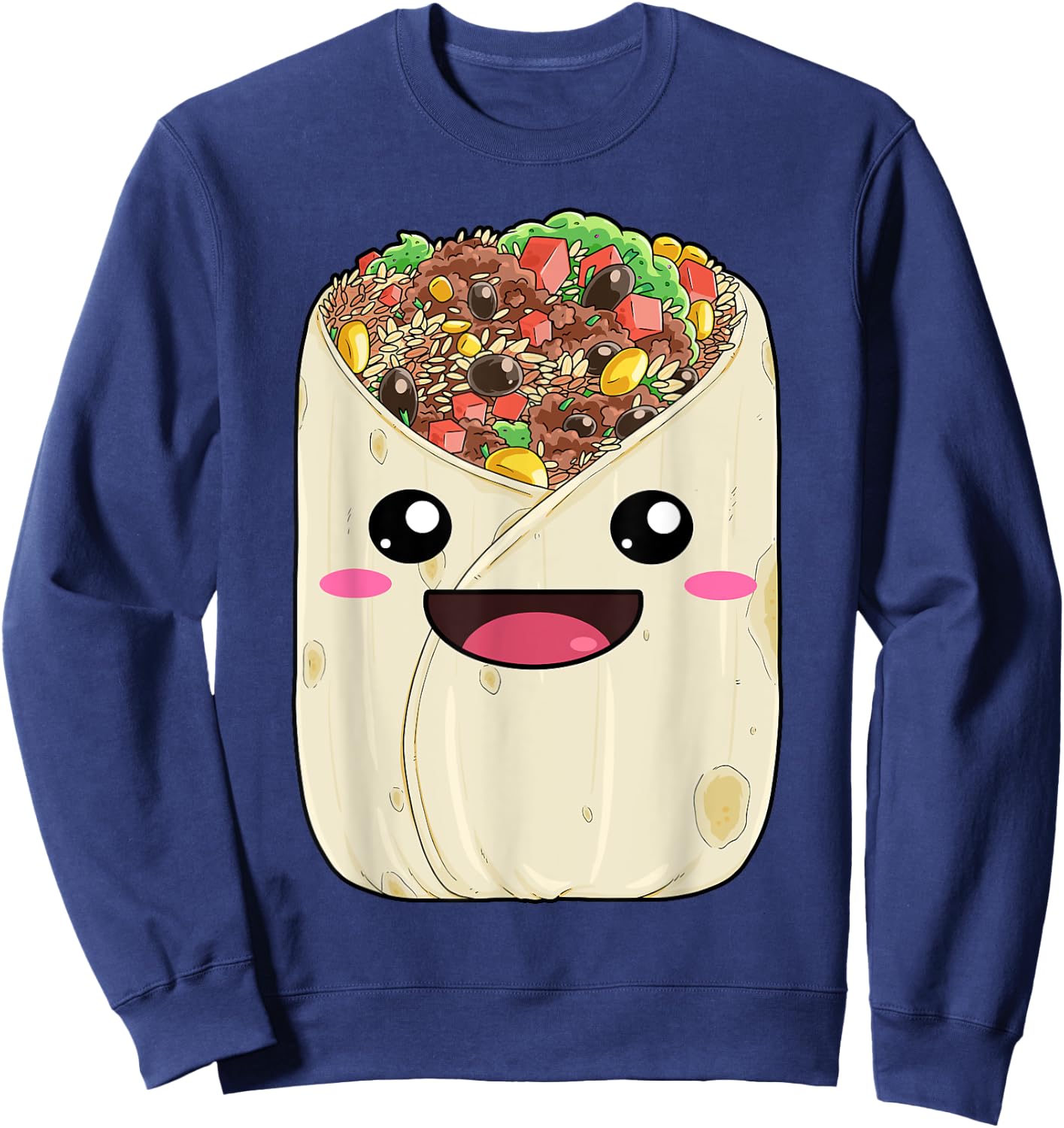 National Burrito Day Mexican Tortilla Guacamole Taco Sweatshirt - Sweatshirt | Navy