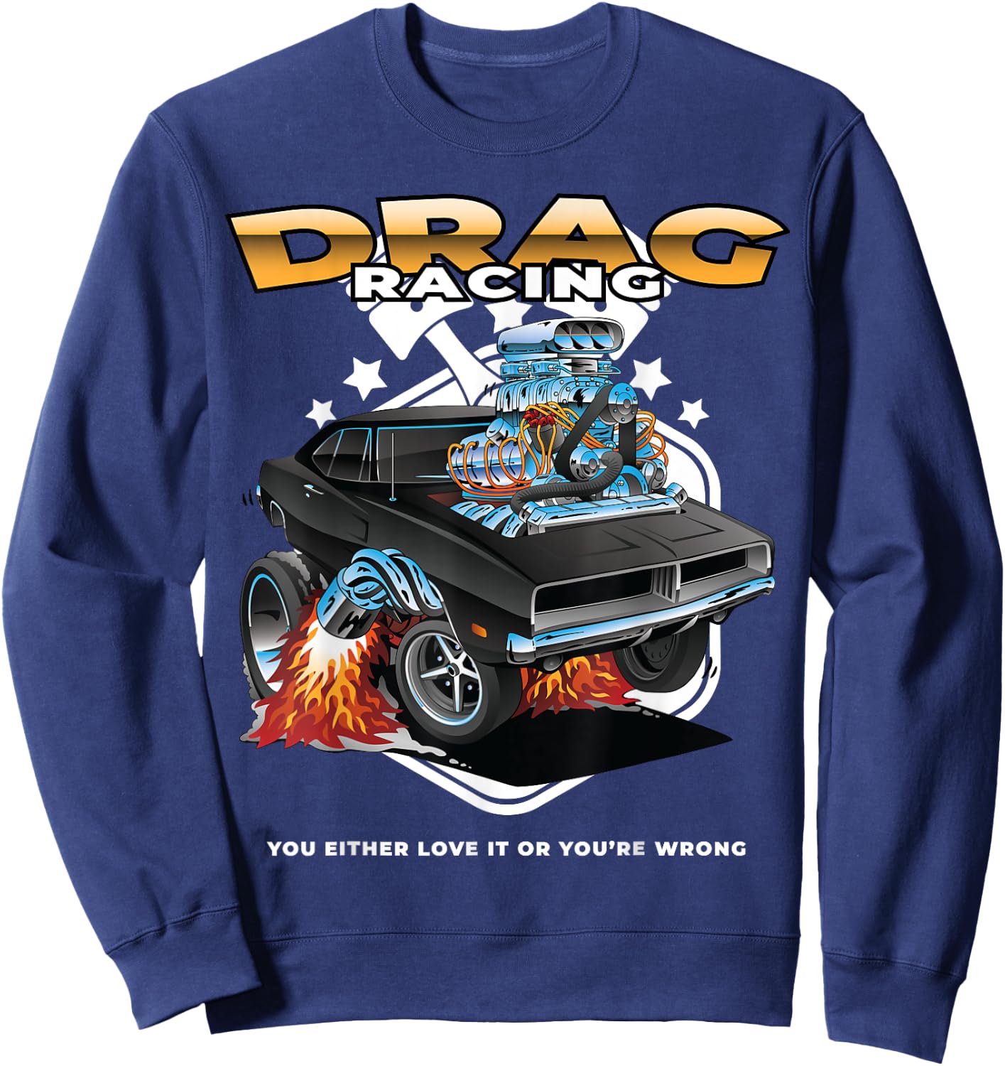 Funny Drag Racing Shirt | Motor Racing Mechanics Dragster Sweatshirt - Sweatshirt | Navy
