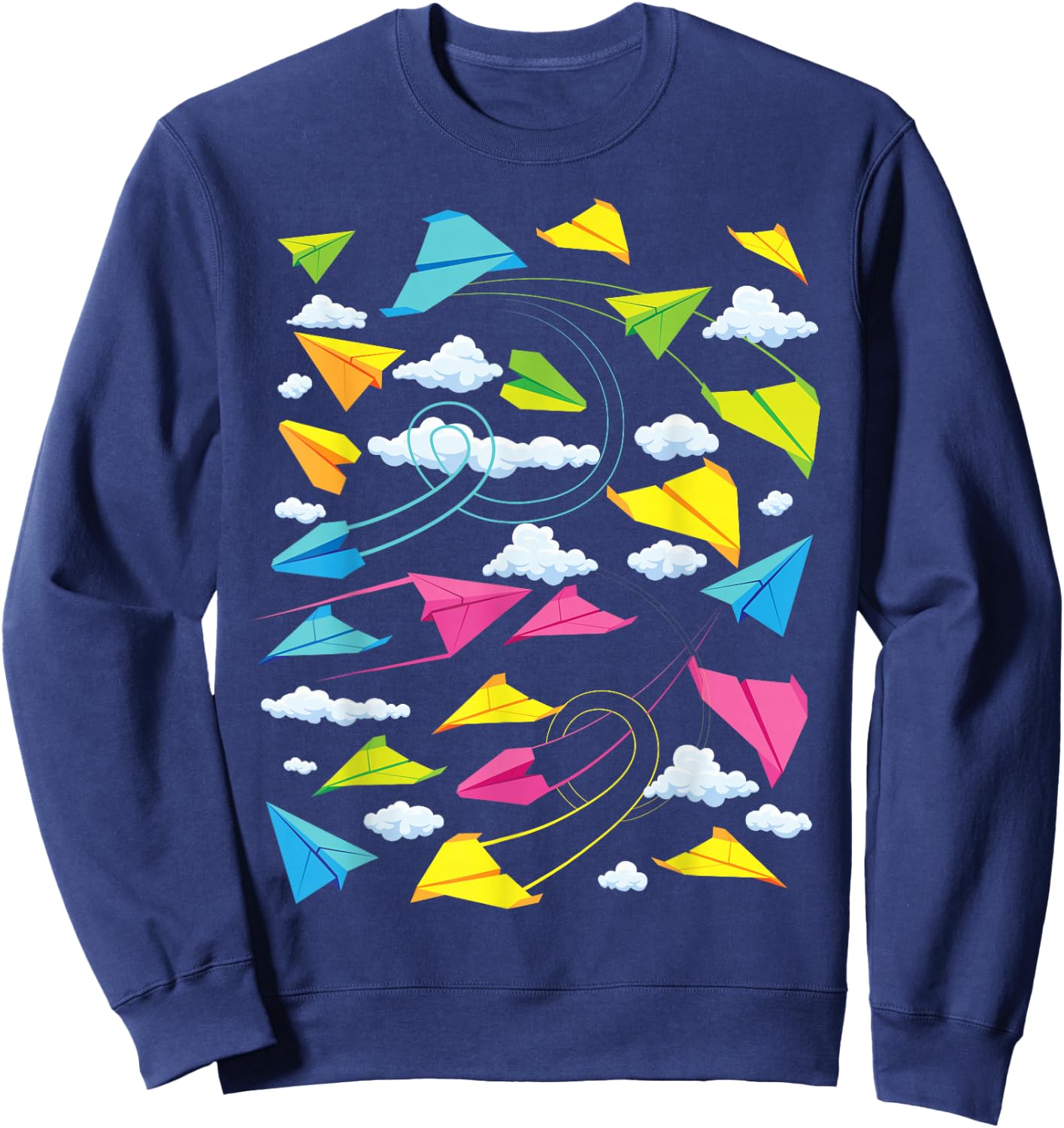 Cool Kids Paper Plane | Funny Origami Plane Gift Sweatshirt - Sweatshirt | Navy