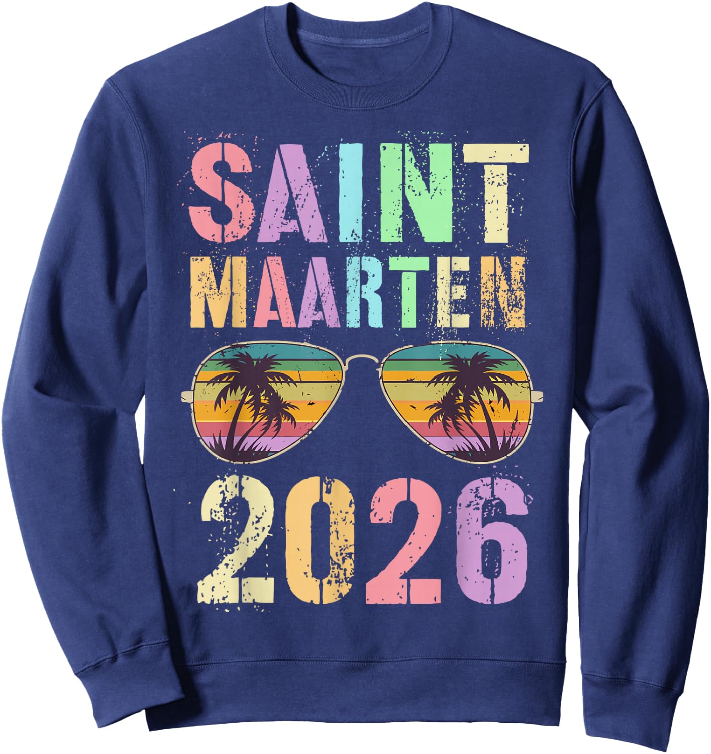 Cute Saint Maarten 2026 Trip Swim Vacay Matching BFF Mom Sweatshirt - Sweatshirt | Navy