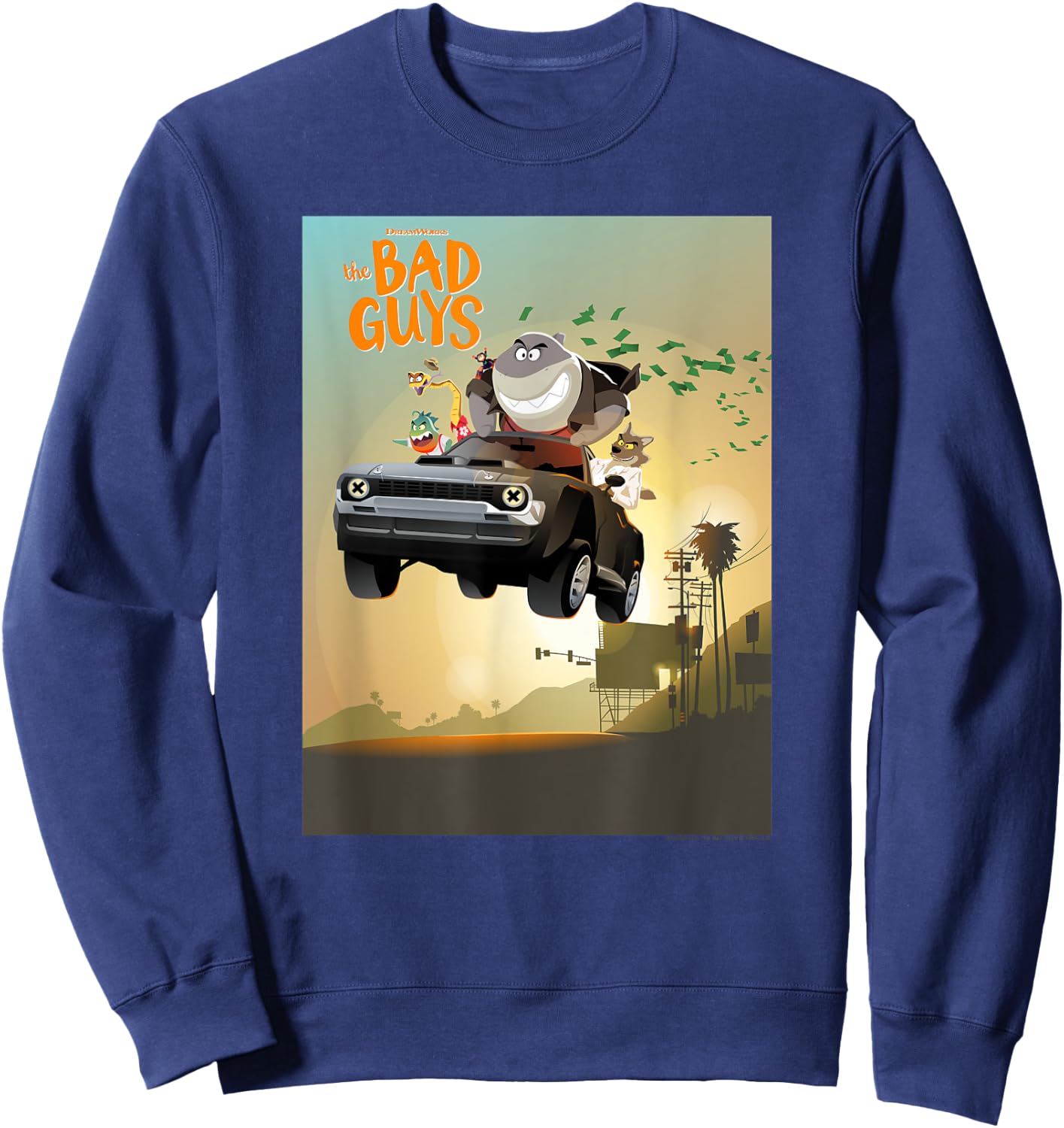 The Bad Guys Group Getaway Car Poster Sweatshirt - Sweatshirt | Navy