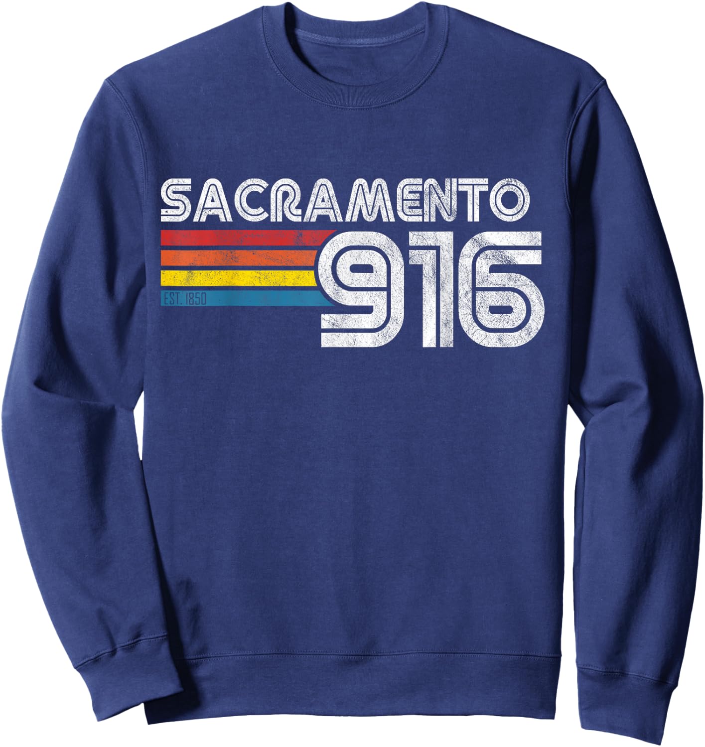Vintage Sacramento | Proud 916 California State Gift Sweatshirt - Sweatshirt | Navy