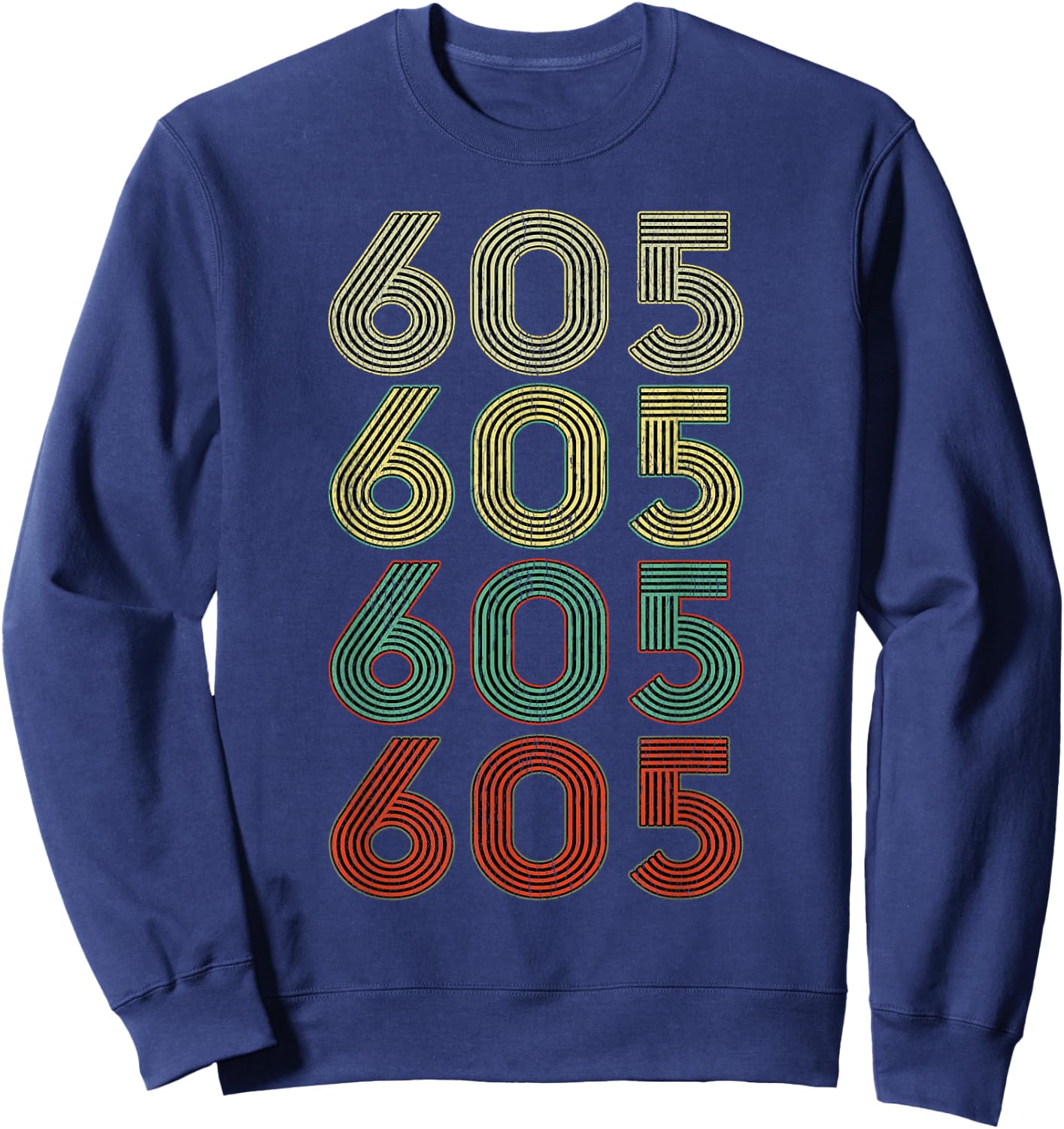Vintage South Dakota SD Retro 605 Area Code shirt Sweatshirt - Sweatshirt | Navy