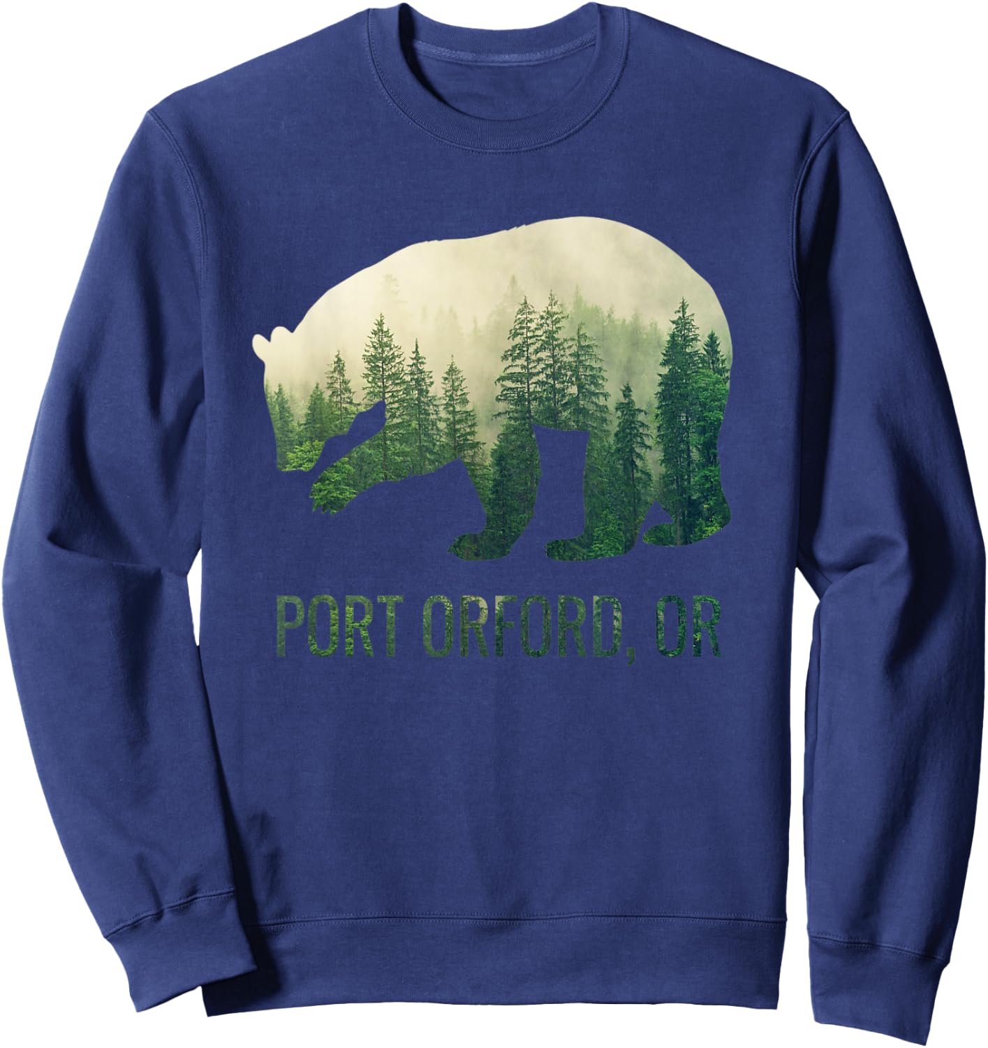 Port Orford Bear State Of Oregon Pacific NW Wildlife Sweatshirt - Sweatshirt | Navy