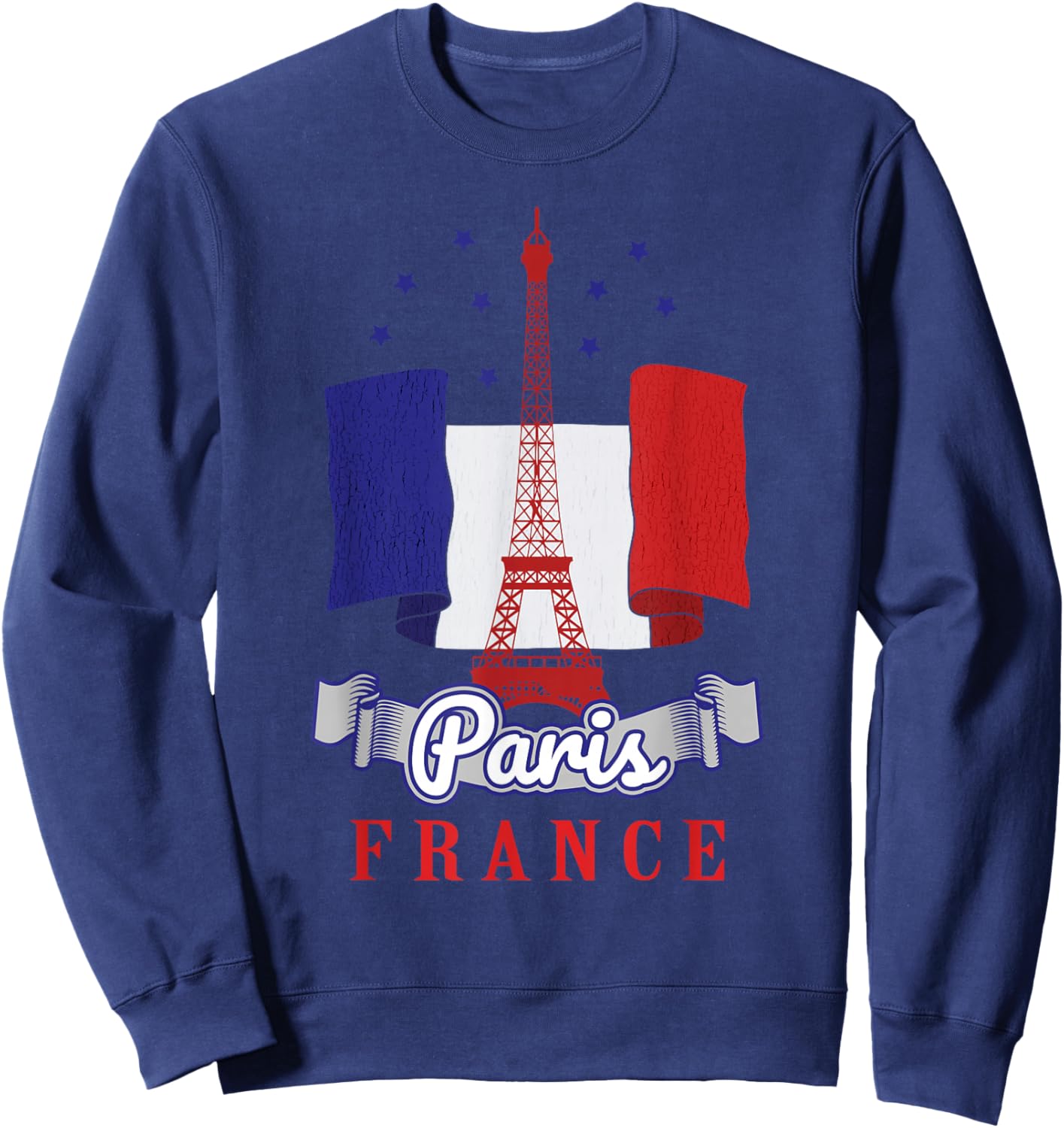 Paris France Flag Pride Eiffel Tower Fabulous City Of Lights Sweatshirt - Sweatshirt | Navy