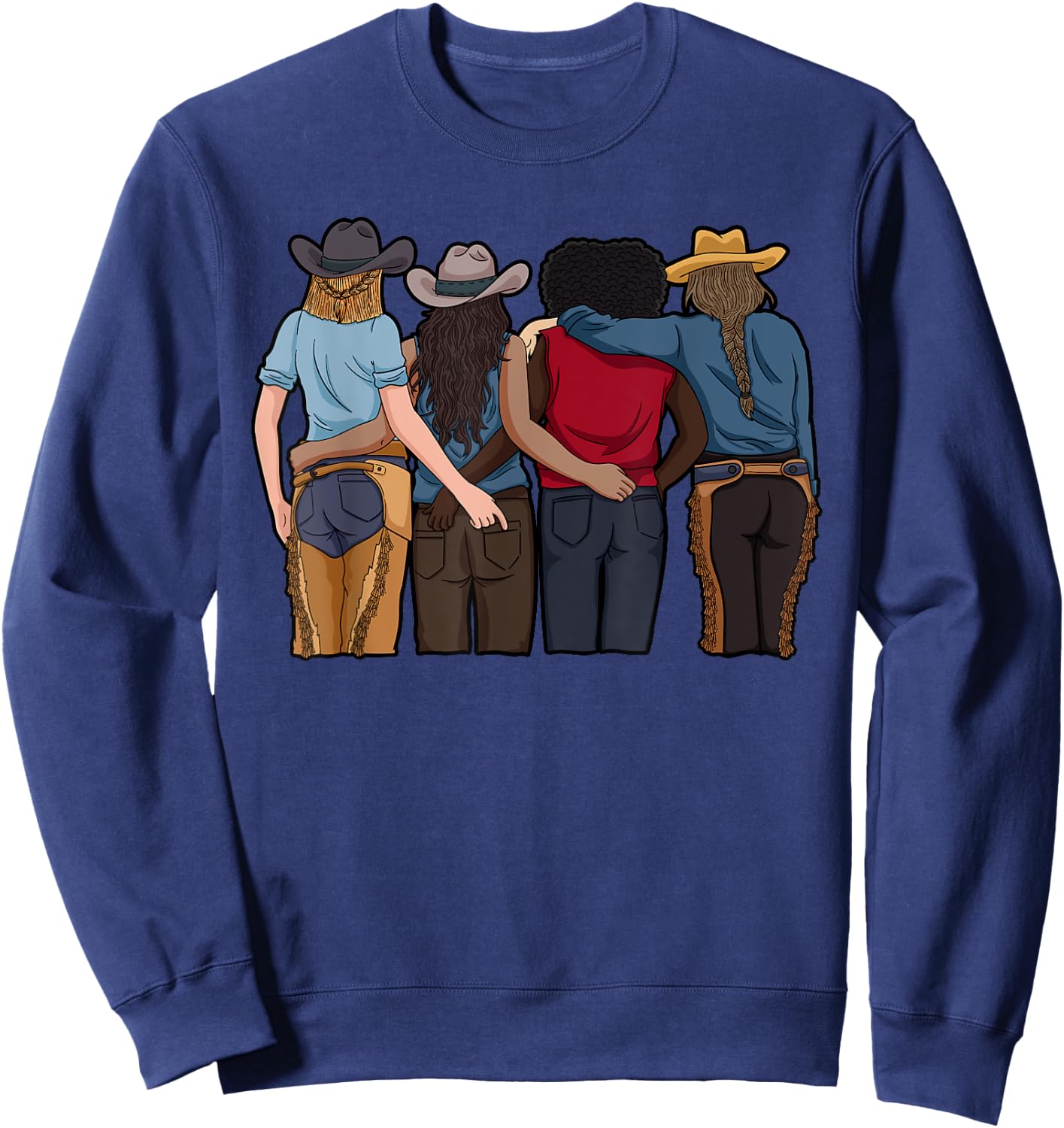 Cowgirl Bestfriends Barrel Racing Horseback Riding Rodeo Sweatshirt - Sweatshirt | Navy