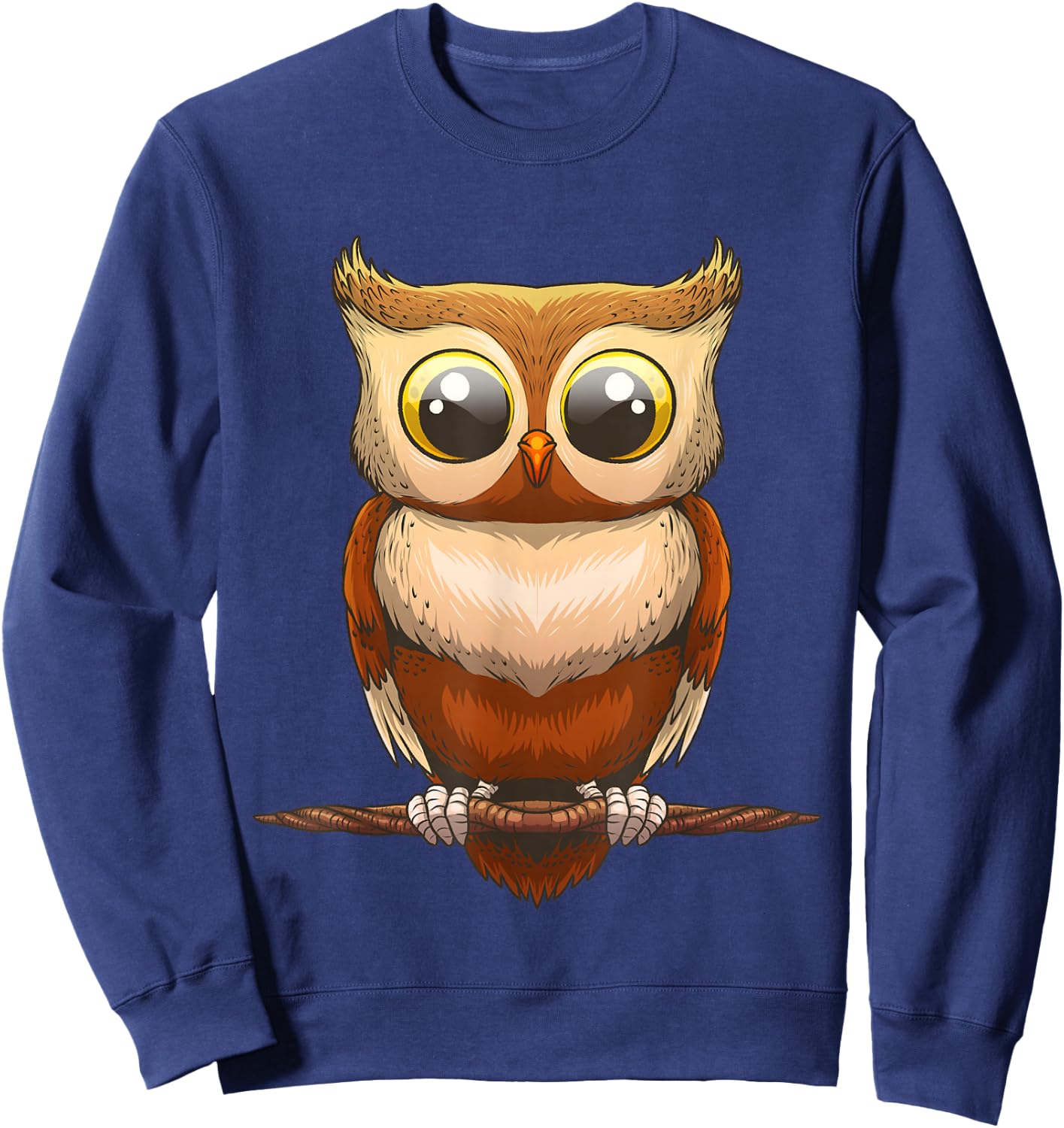 Cute Owl Art Women Kids Boys Girls Owl Lovers Small Sweatshirt - Sweatshirt | Navy