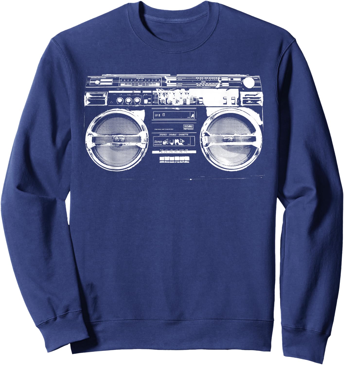 Retro Ghetto Blaster - Boom Box 80's 90's Hip Hip Rap Sweatshirt - Sweatshirt | Navy