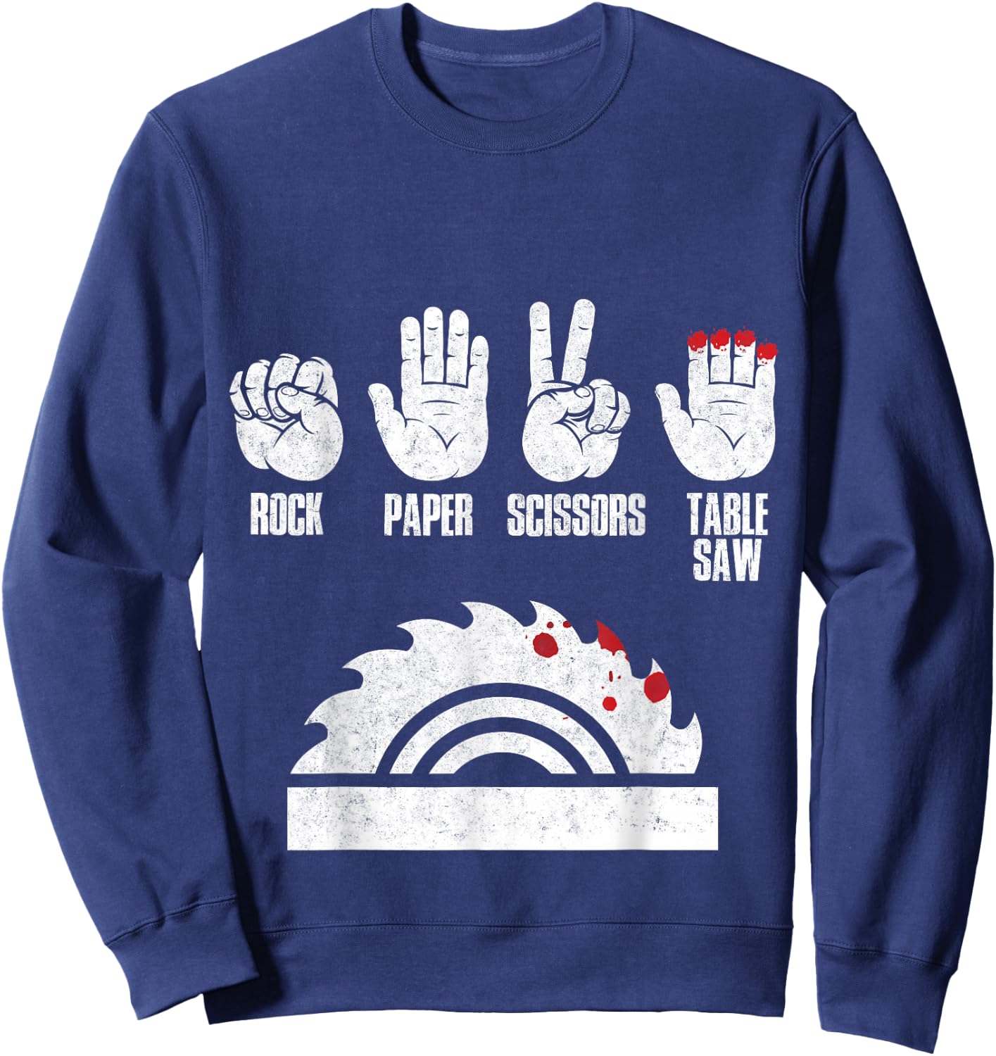 Rock Paper Scissors Table Saw Woodworker Gift Sweatshirt - Sweatshirt | Navy