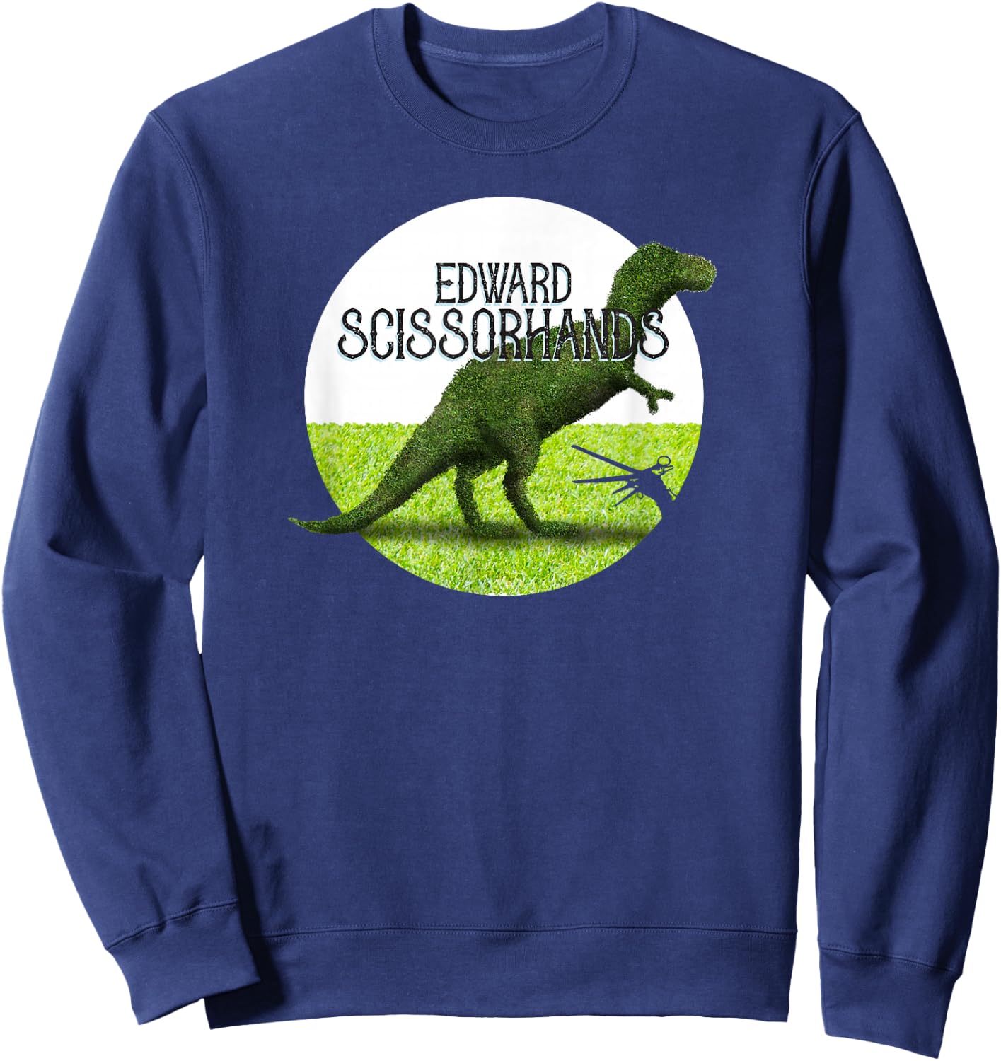 Tim Burton's Edward Scissorhands Dinosaur Topiary Sweatshirt - Sweatshirt | Navy