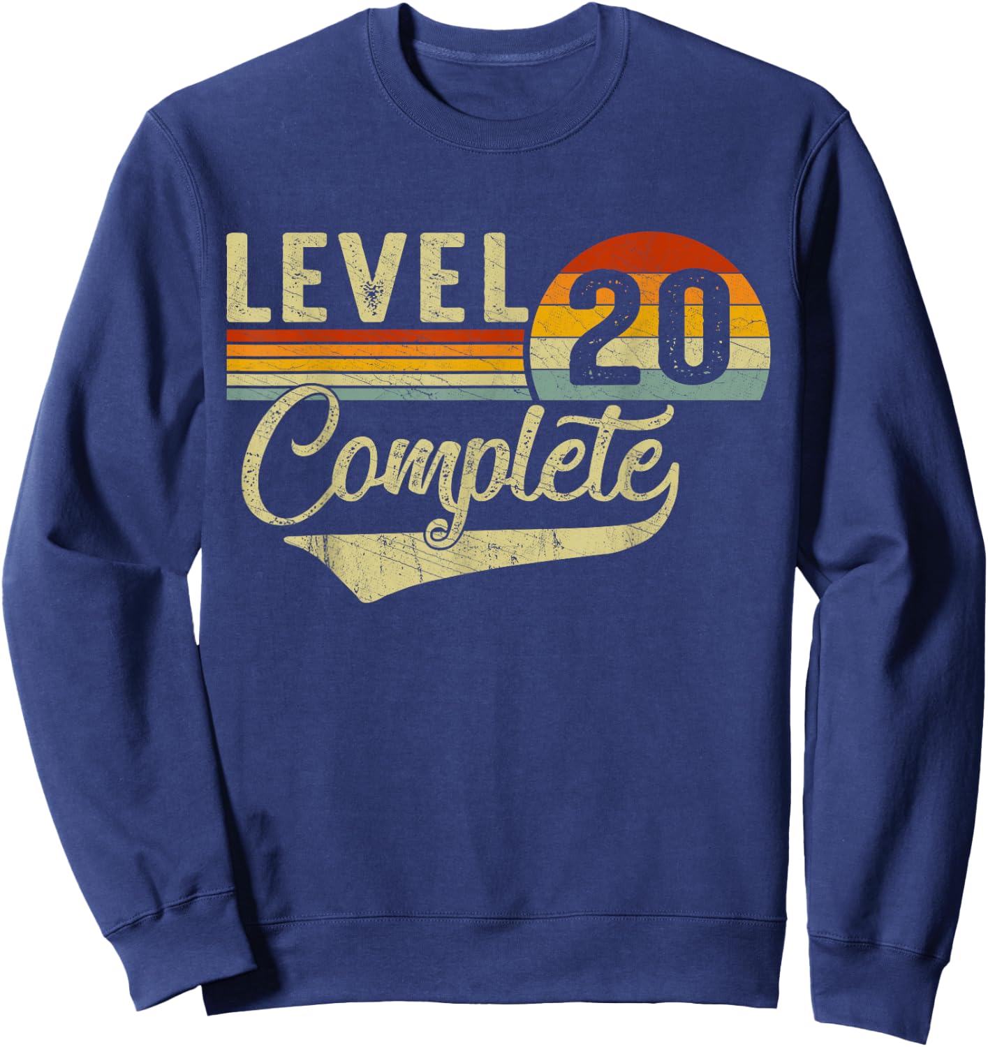 Level 20 Complete Retro Video Gamers Couple 20th Anniversary Sweatshirt - Sweatshirt | Navy