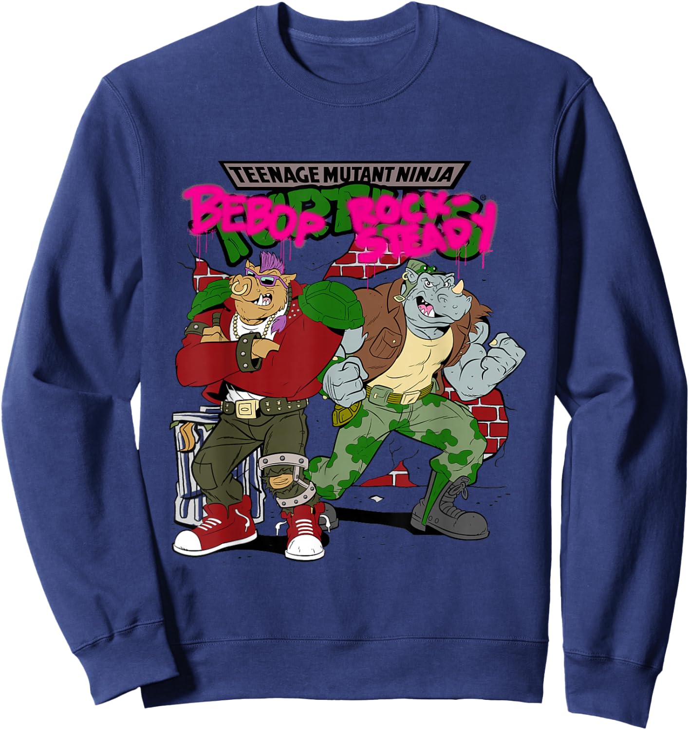 TMNT Bebop and Rocksteady Graffiti Small Sweatshirt - Sweatshirt | Navy