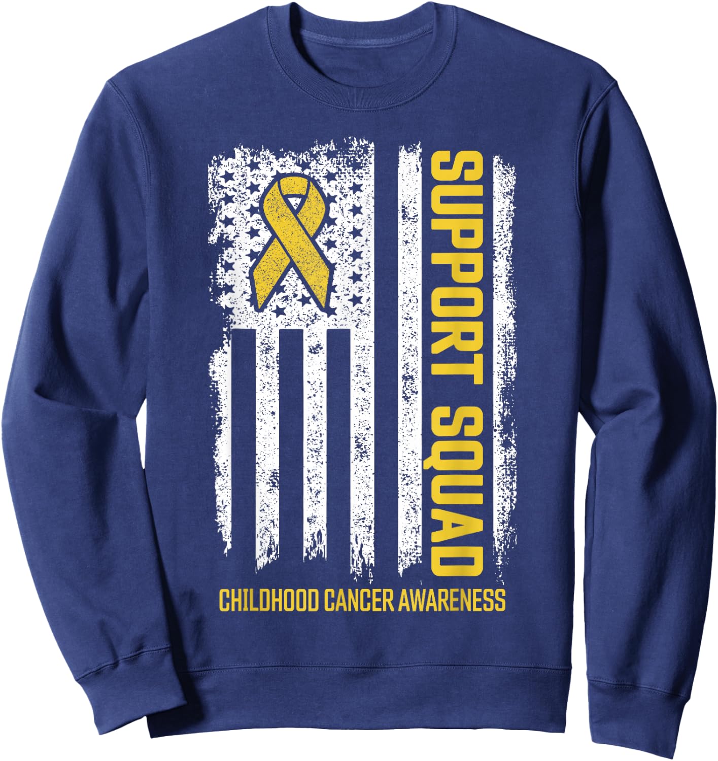 Childhood Cancer Support Squad Childhood Cancer Awareness Sweatshirt - Sweatshirt | Navy