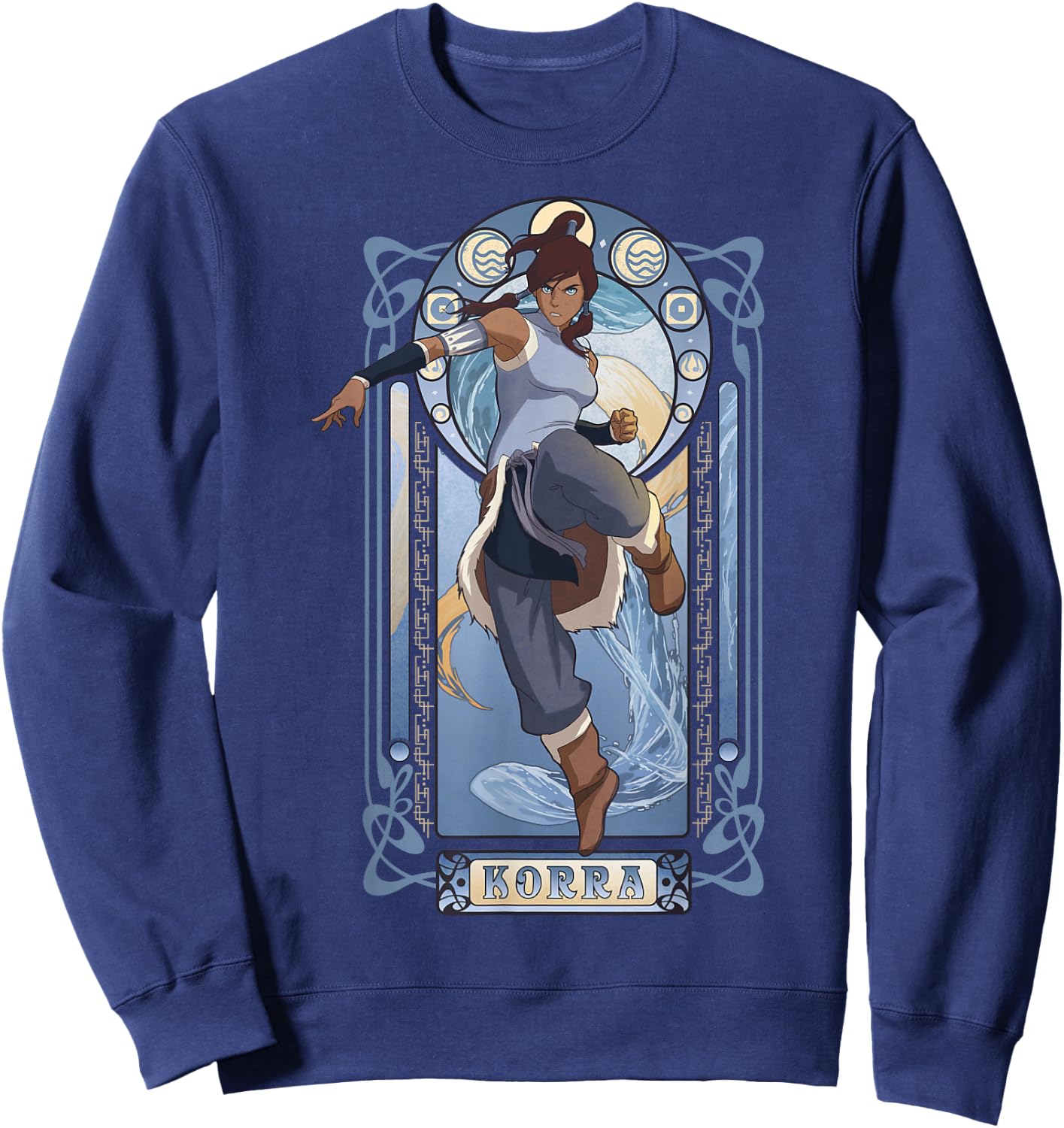 The Legend of Korra Elements Korra Art Nouveau Poster Sweatshirt - Sweatshirt | Navy