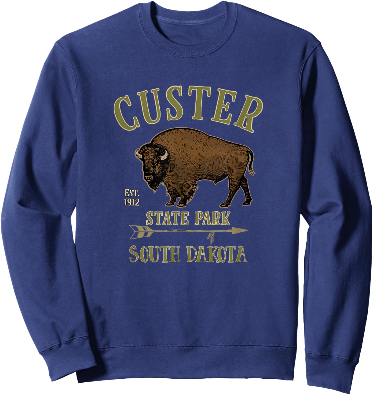 Custer State Park Bison South Dakota Souvenir Sweatshirt - Sweatshirt | Navy