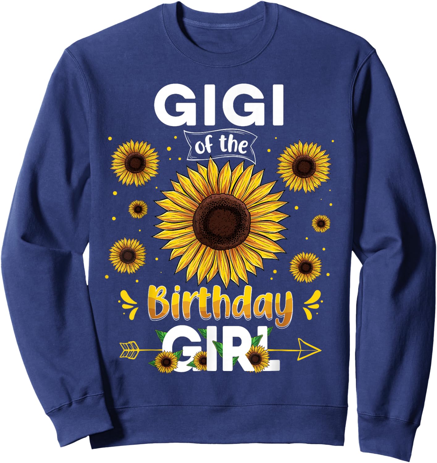 Gigi Of The Birthday Girl Sunflower Party Family Matching Sweatshirt - Sweatshirt | Navy