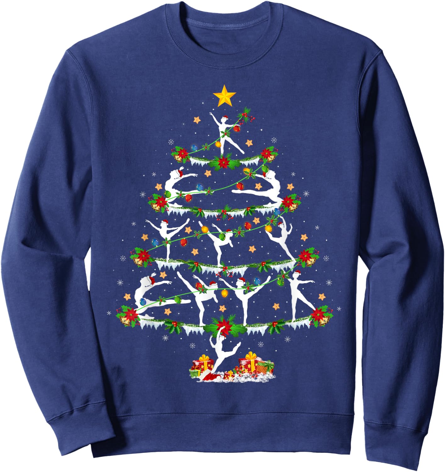 Xmas Lighting Contemporary Dance Christmas Tree Sweatshirt - Sweatshirt | Navy