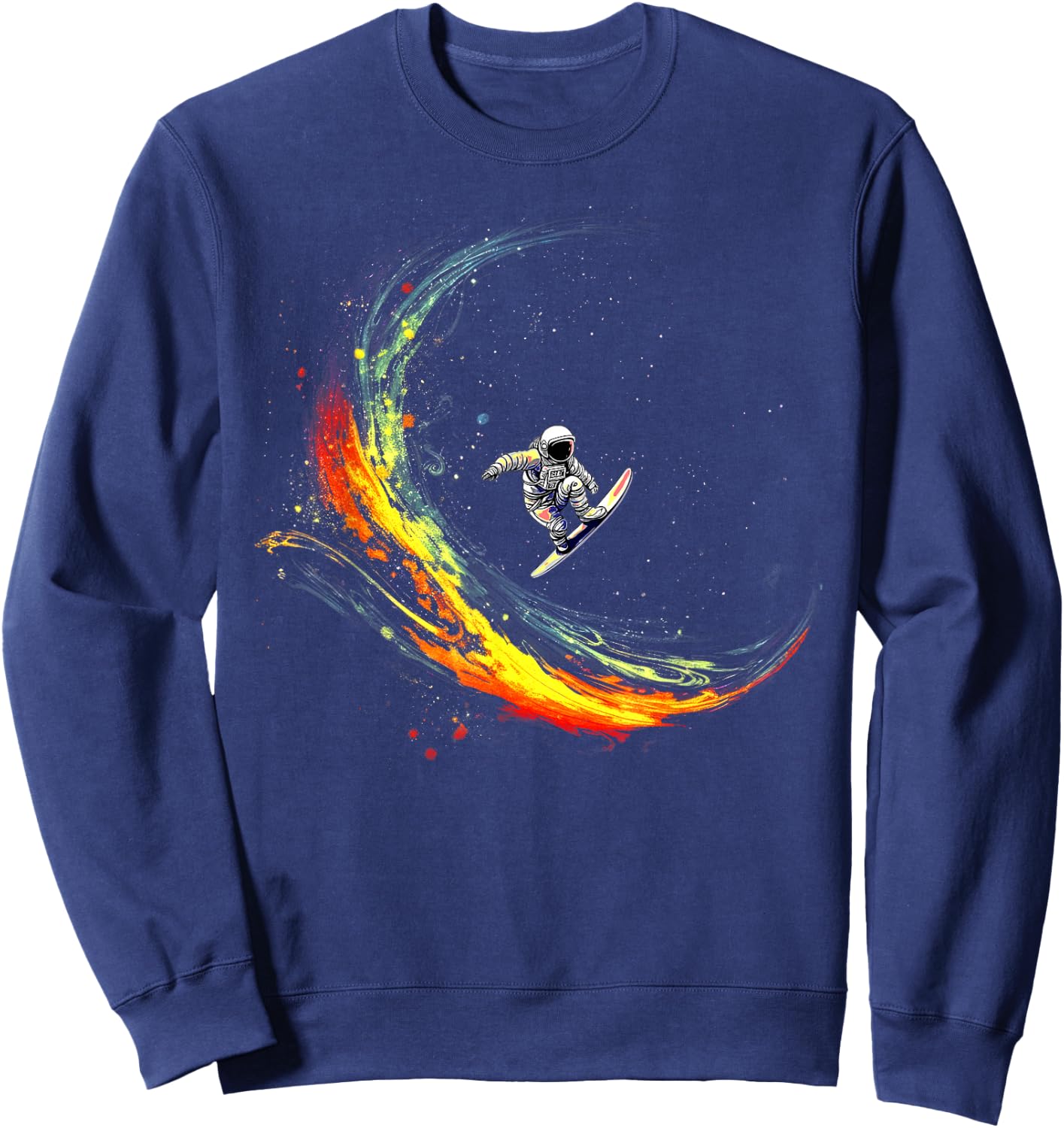 Outer space suffer Shirts, astronaut funny surfing galaxy Sweatshirt - Sweatshirt | Navy