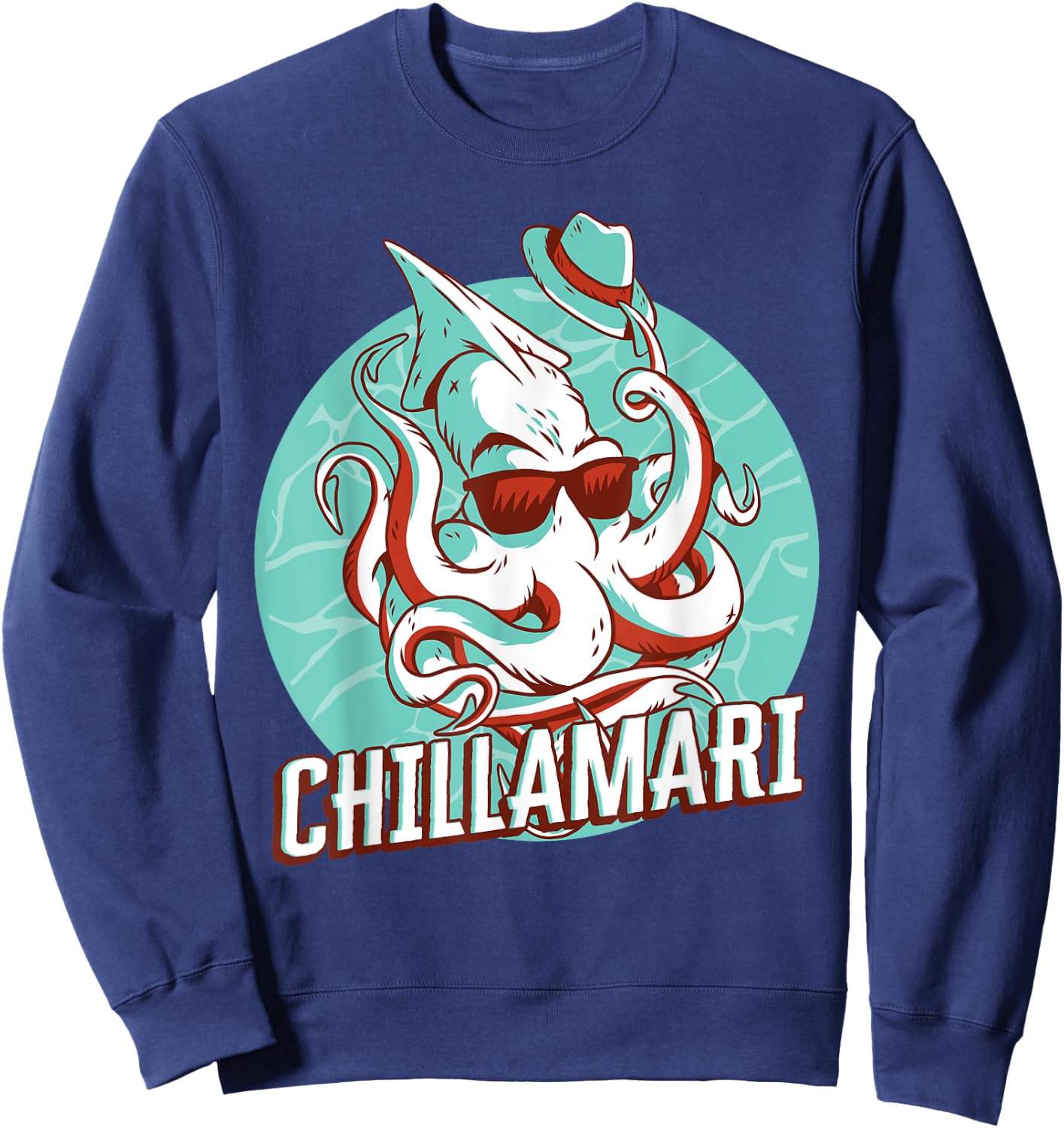 Chillamari Calamari Squid Sweatshirt - Sweatshirt | Navy