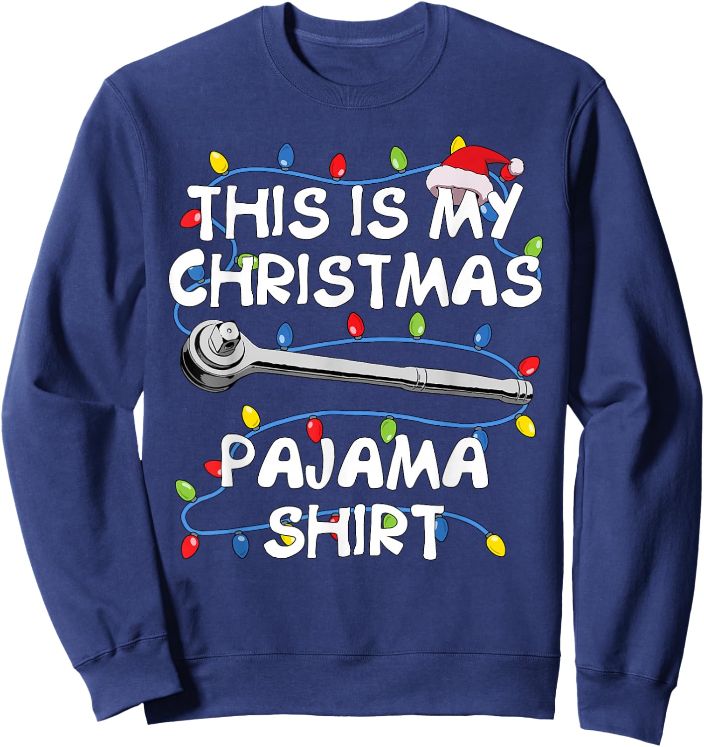 Preetes Men's Christmas Auto Mechanic Sweatshirt - Sweatshirt | Navy