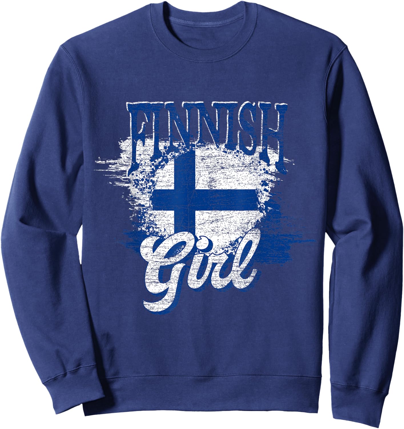 Finnish Girl Scandinavia Finnish Flag Finland Sweatshirt - Sweatshirt | Navy