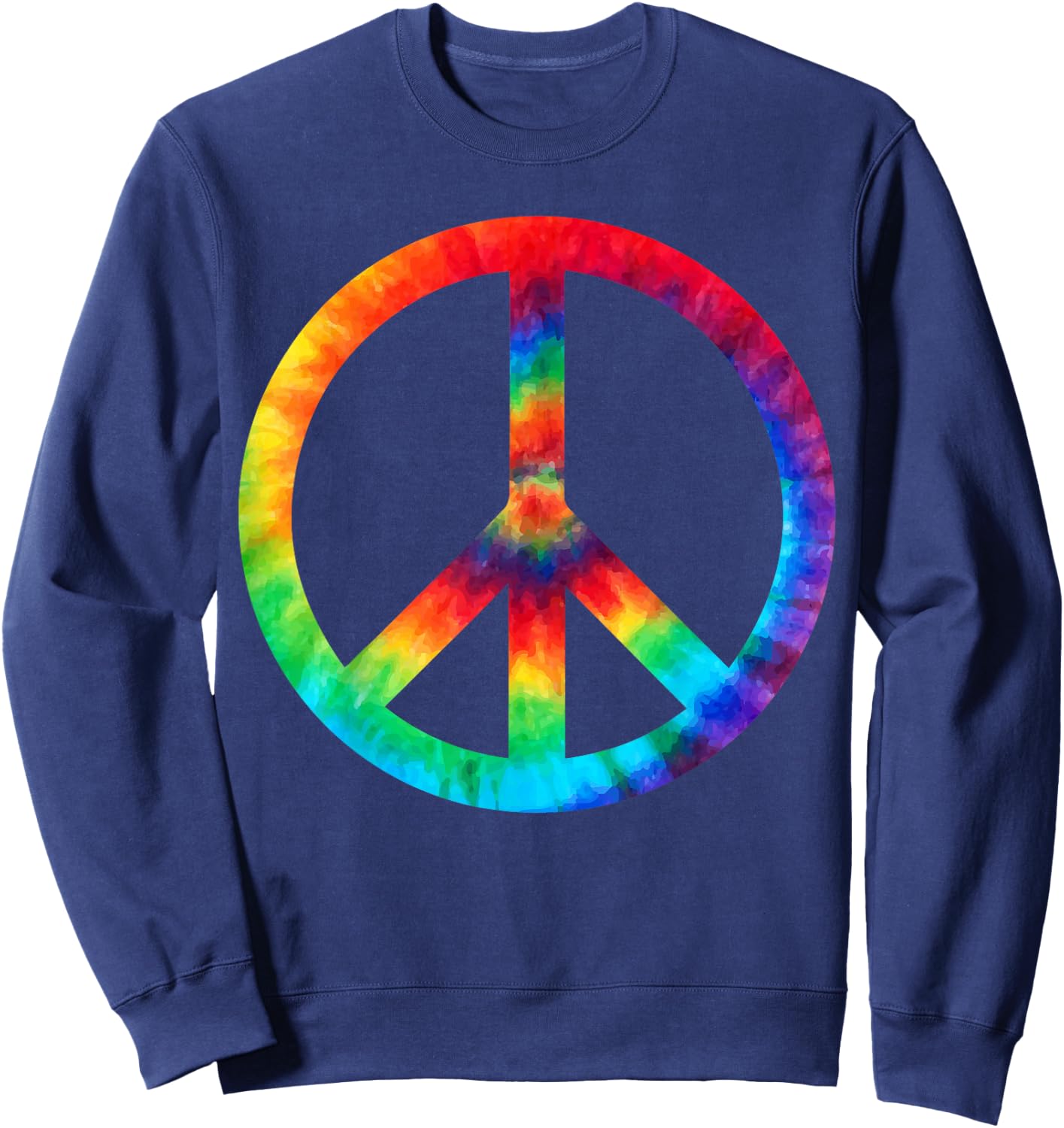 Peace Sign Tie Dye | Hippies Christmas Shirts Sweatshirt - Sweatshirt | Navy