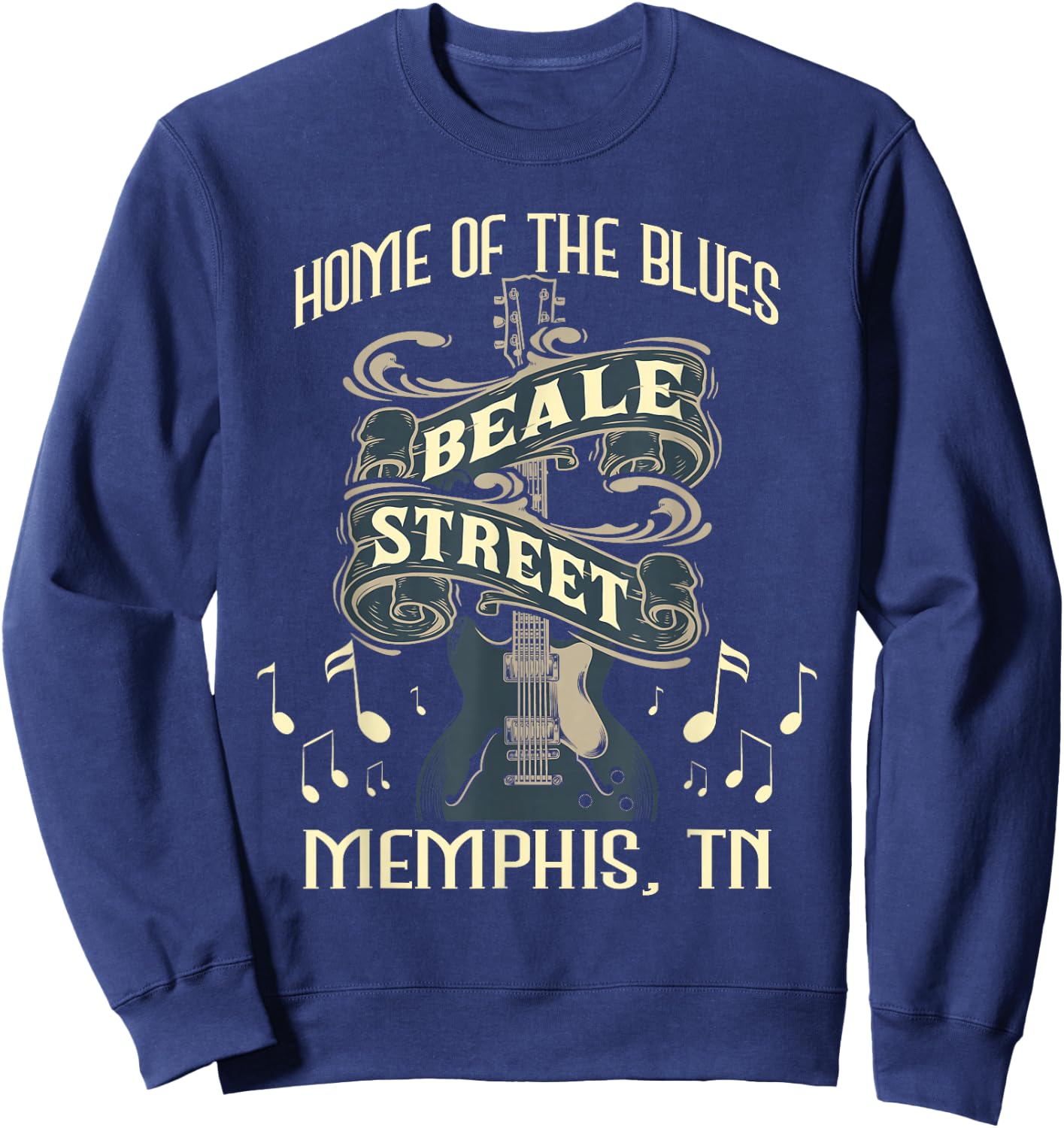 Home of The Blues Beale Street Memphis - Musician Guitarist Sweatshirt - Sweatshirt | Navy