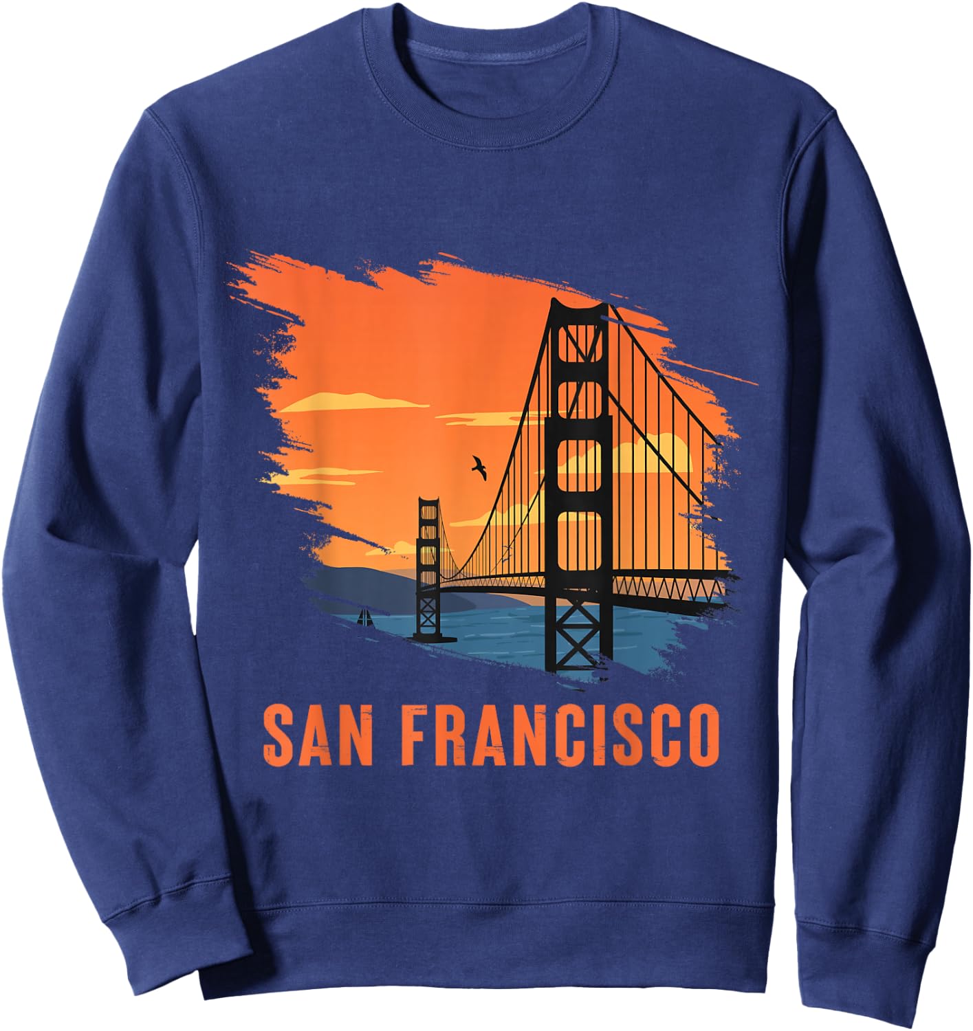 San Francisco Retro Golden Gate Bridge from California Sweatshirt - Sweatshirt | Navy