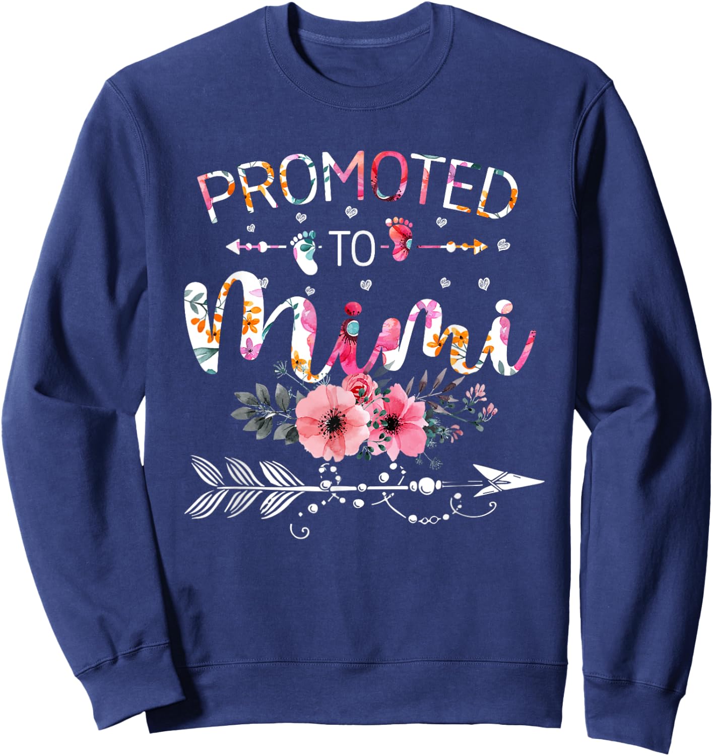 Promoted To Mimi Announcement Funny New Mimi Mothers Day Sweatshirt - Sweatshirt | Navy