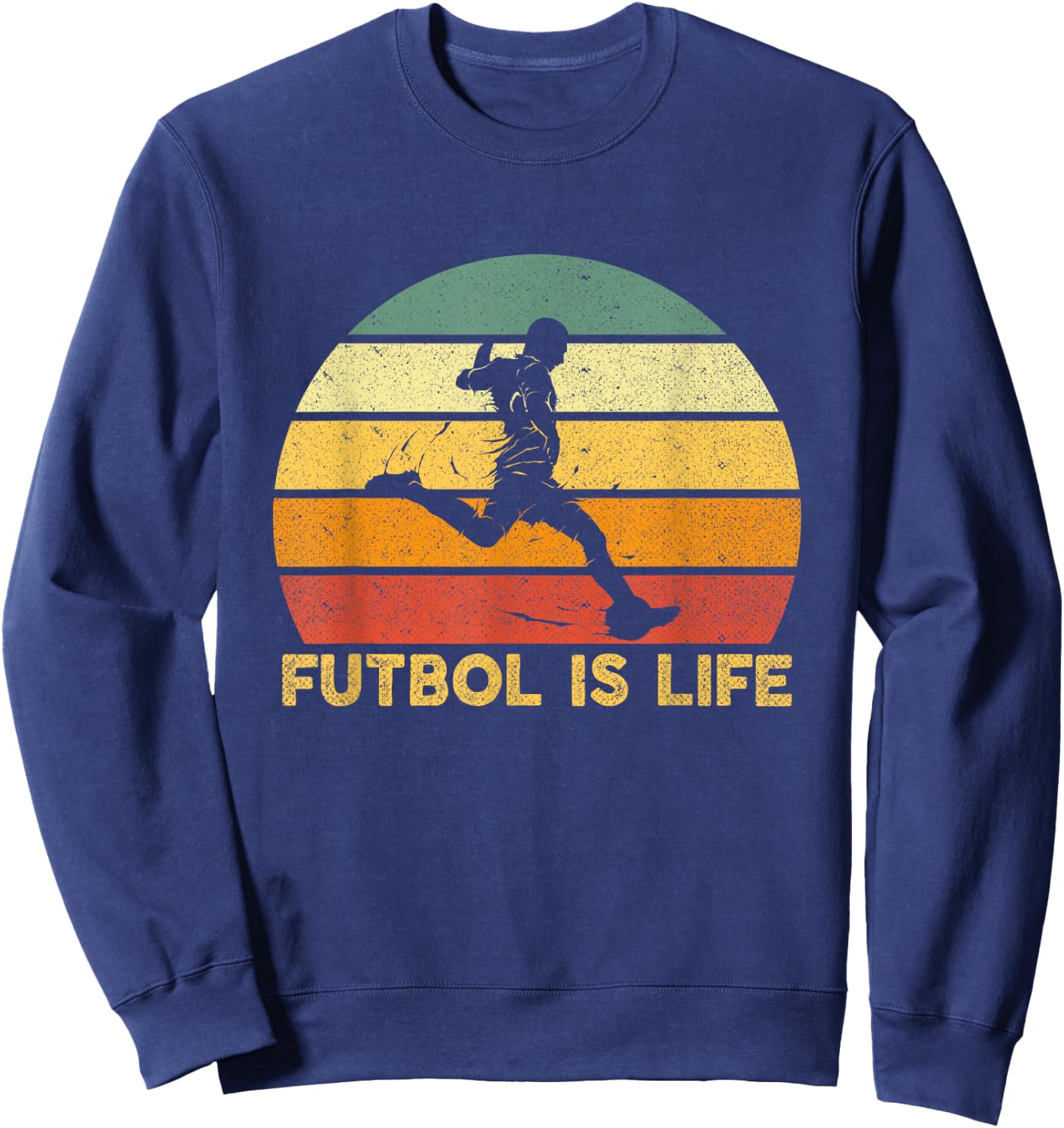 Futbol is Life Retro Vintage Soccer Player Costume Sweatshirt - Sweatshirt | Navy
