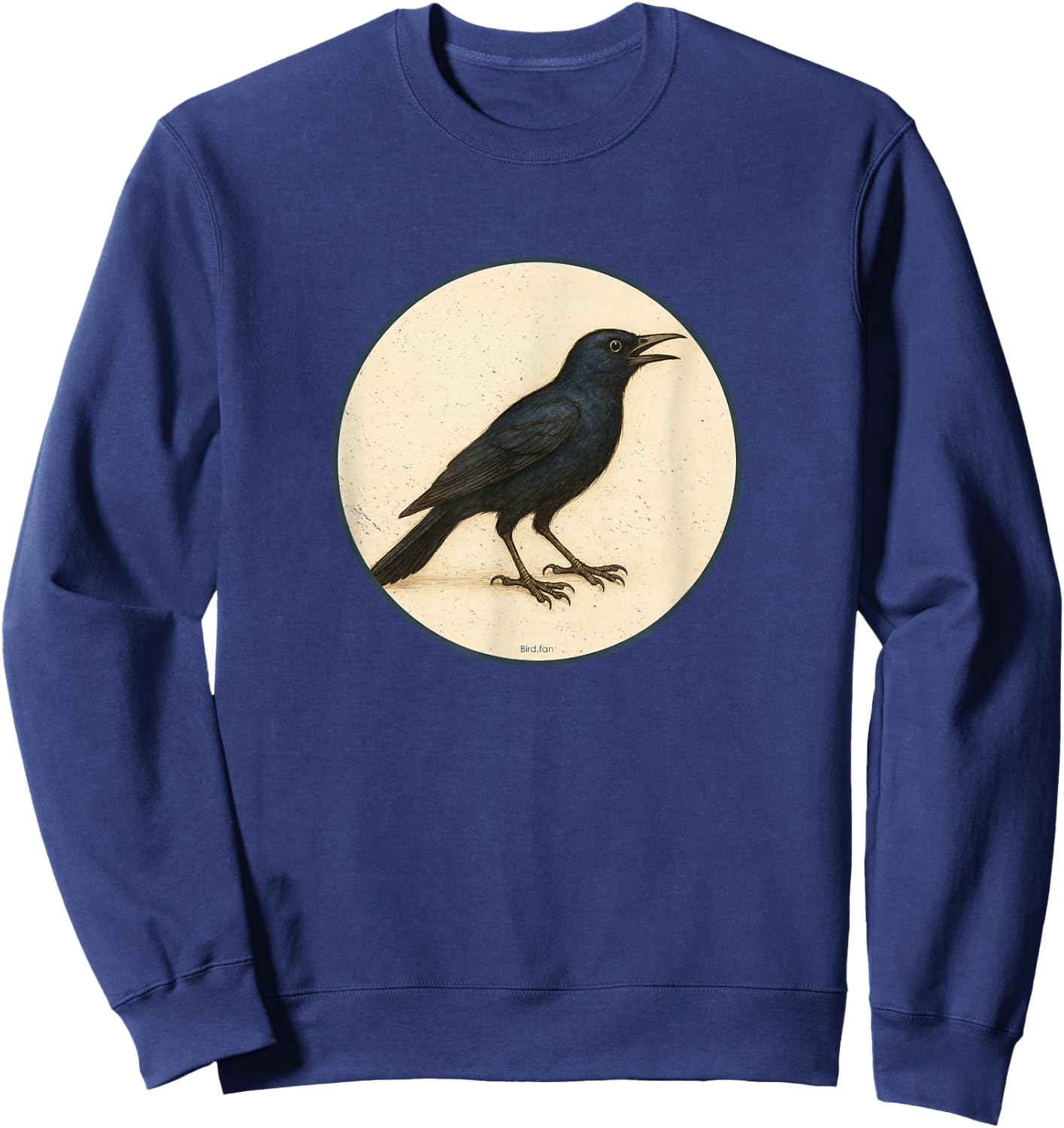 Colorful Retro Common Grackle Bird Design Sweatshirt - Sweatshirt | Navy