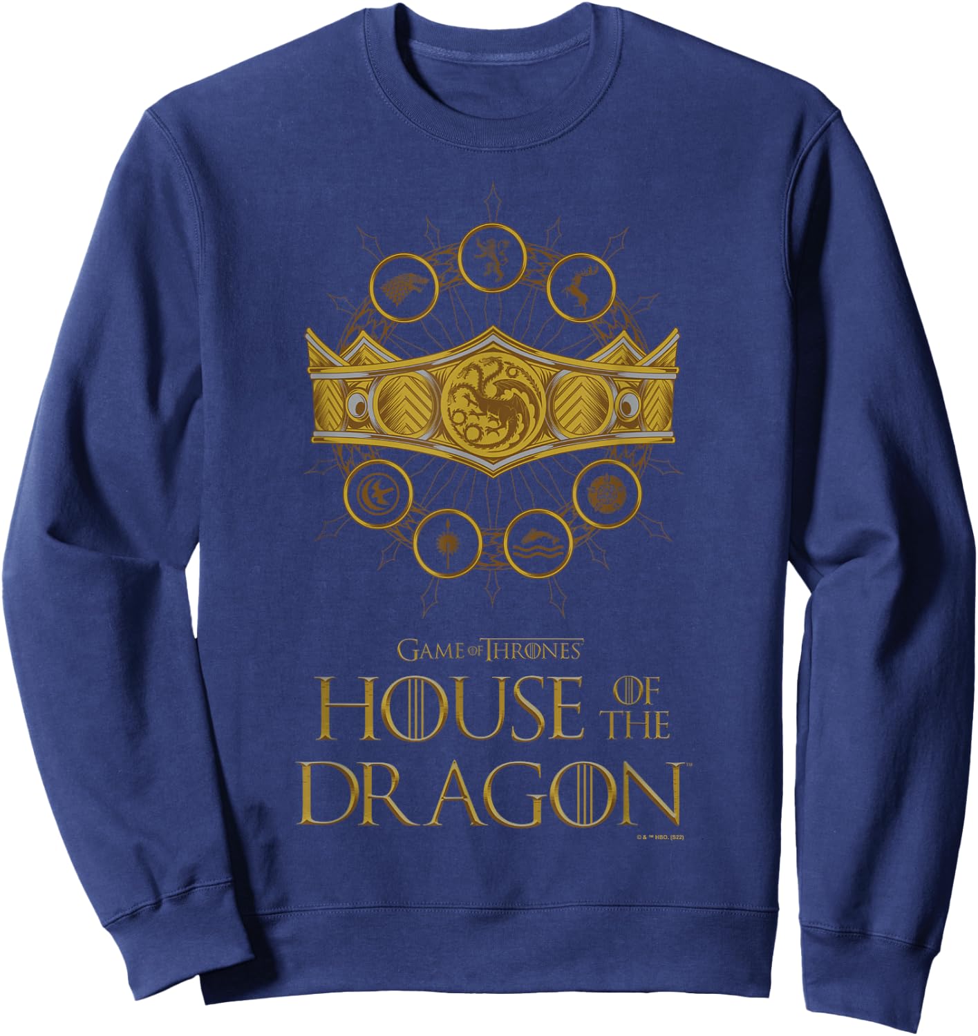 House of the Dragon Group Shot House Crests Crown V2 Sweatshirt - Sweatshirt | Navy