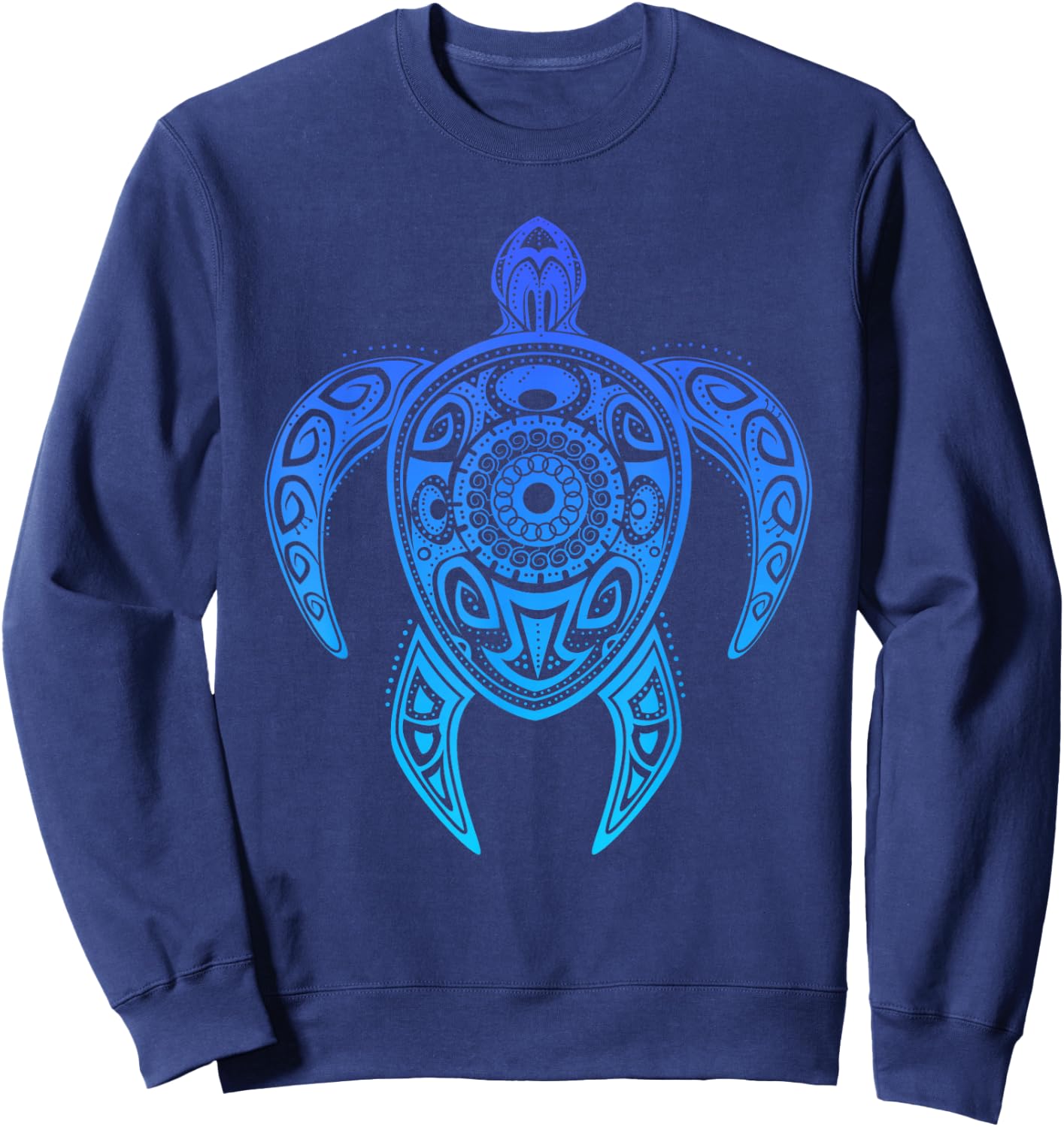 Colorful Turtle Watercolor Maori Ocean Scuba Sweatshirt - Sweatshirt | Navy